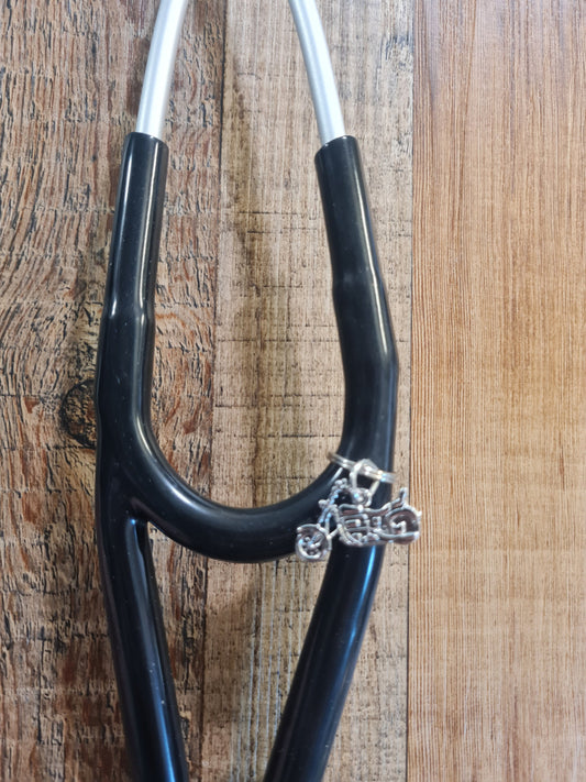 Motorcycle ~ Stethoscope Charm ~ RN Charm ~ Medical Stethoscope Charm ~ Physician Charm ~ Stethoscope Tag ~ OT ~ PT ~ Cycle