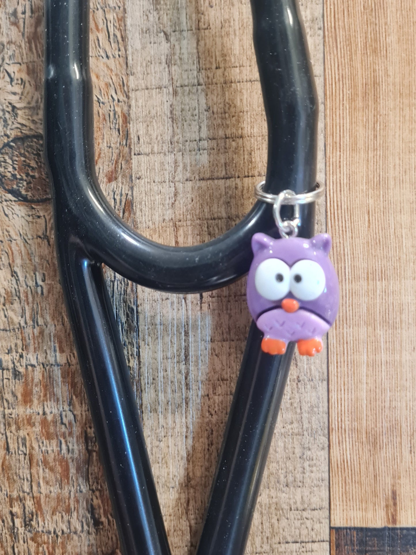 Owl ~ Stethoscope Charm ~ RN Charm ~ Medical Stethoscope Charm ~ Physician Charm ~ Stethoscope Tag ~ OT ~ PT ~ Cartoon Owl