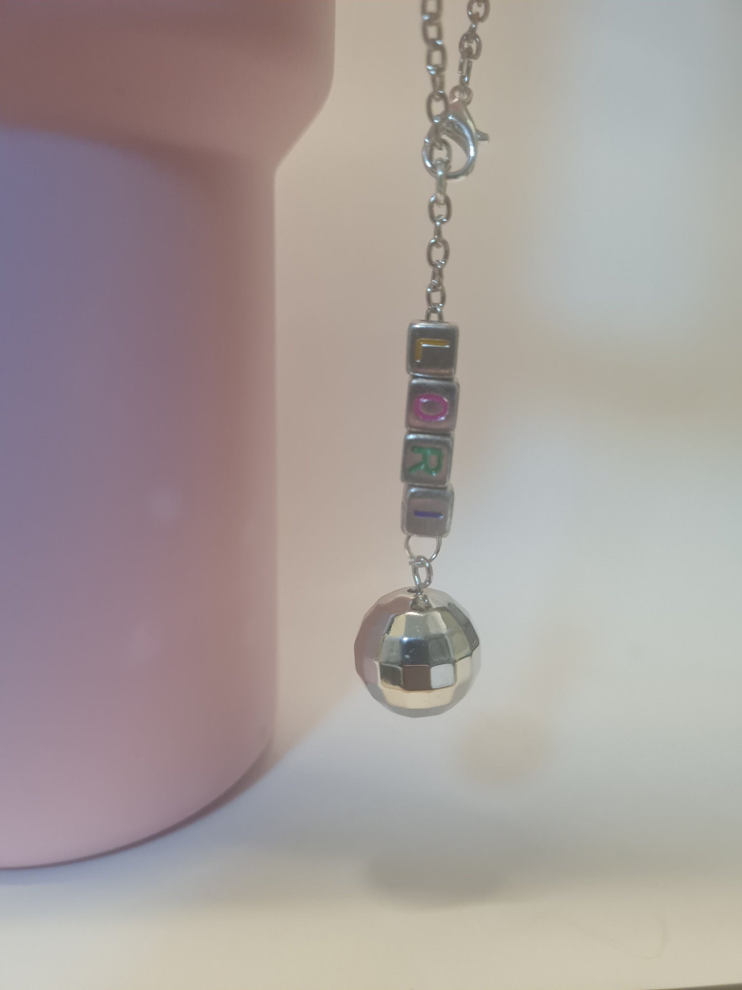 Disco Ball Personalized Tumbler Charm ~ Stanley Cup Charm ~ Custom Made Charms ~ Handle Charm ~ Cup Accessory