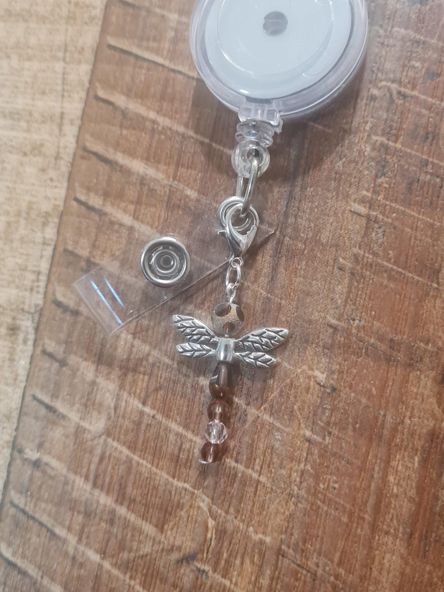 Beaded Dragonfly ~ ID Badge Reel Charm ~ Custom Made Charms  ~ Badge Buddy ~ Badge Accessories ~ Dragon Fly ~ Badge Charm