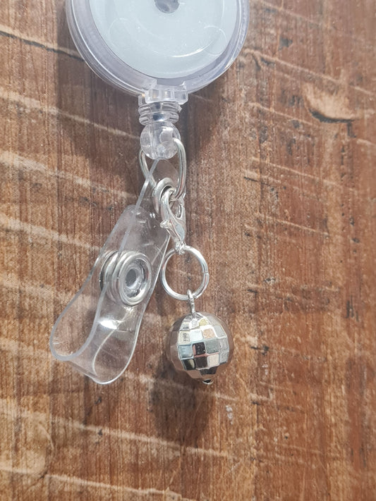 Disco Ball ~ ID Badge Reel Charm ~ Custom Made Charms ~ Badge Buddy ~ Badge Accessories ~ Dancing Queen ~ Badge Charm