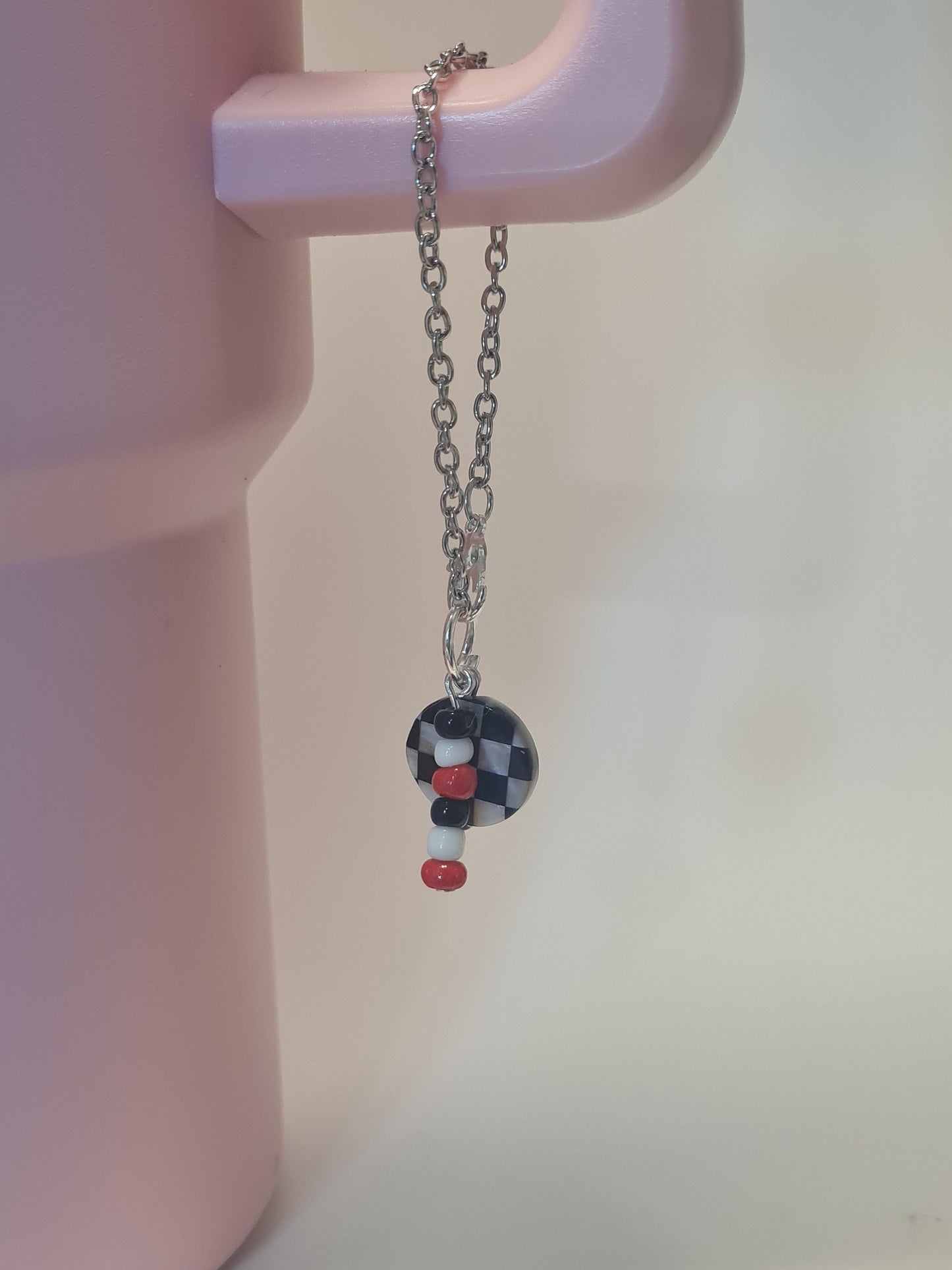 Checkered Flag Tumbler Charm ~ Stanley Cup Charm ~ Custom Made Charms ~ Nascar ~ Clover ~ Racing Cup Charm ~ Cup Charm ~ Cup Handle Charm