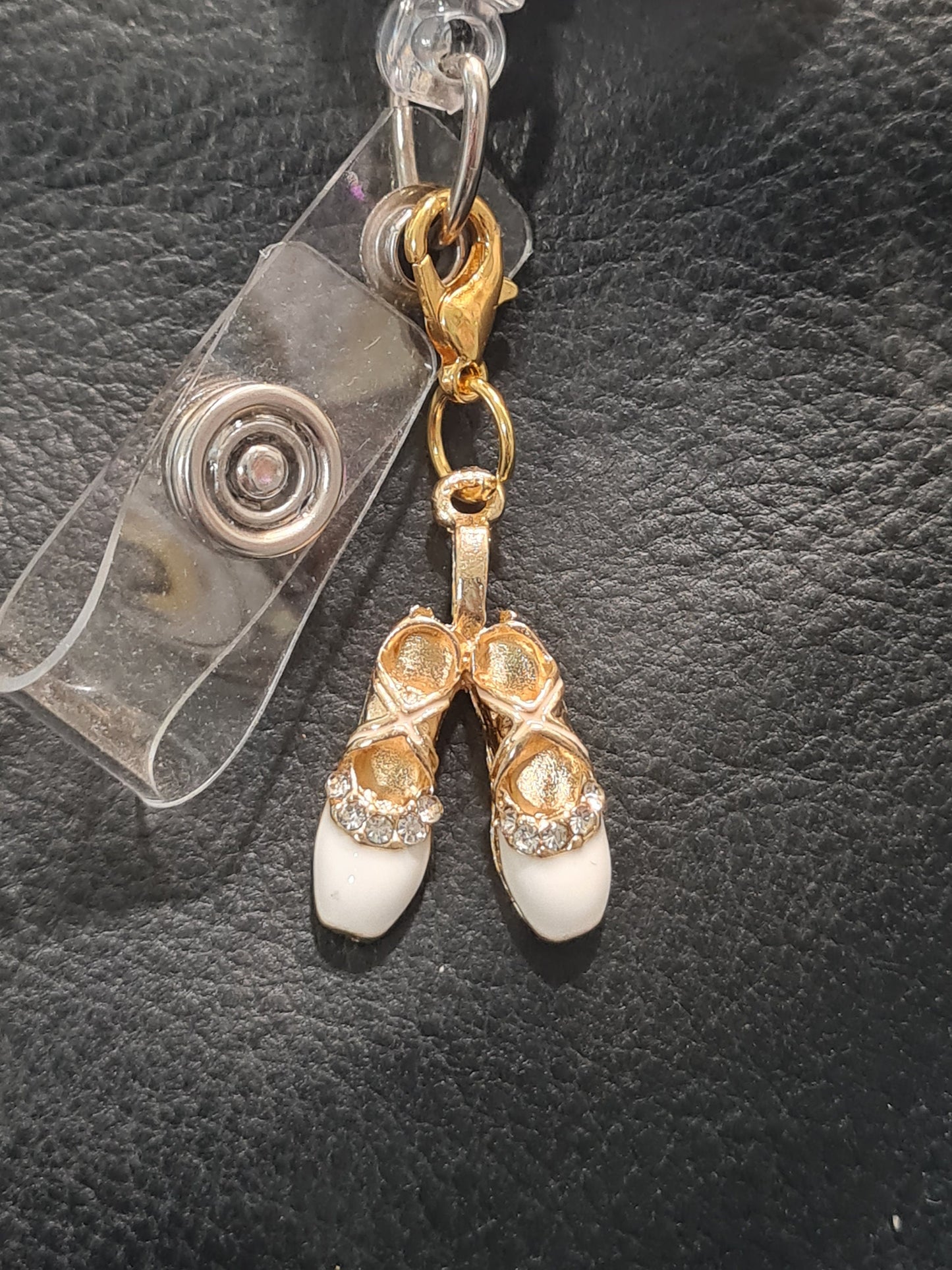 Ballet Slippers ~ ID Badge Reel Charm ~ Custom Made Charms ~ Badge Buddy ~ Badge Accessories ~ Ballerina ~ Dance