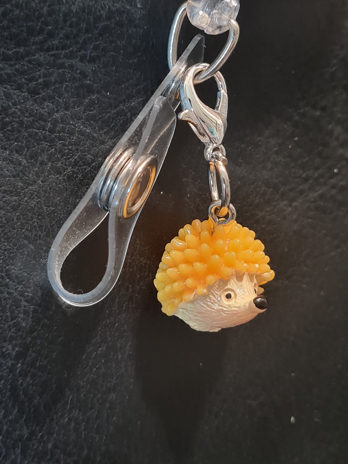 Hedgehog ~ ID Badge Reel Charm ~ Custom Made Charms ~ Badge Buddy ~ Badge Accessories
