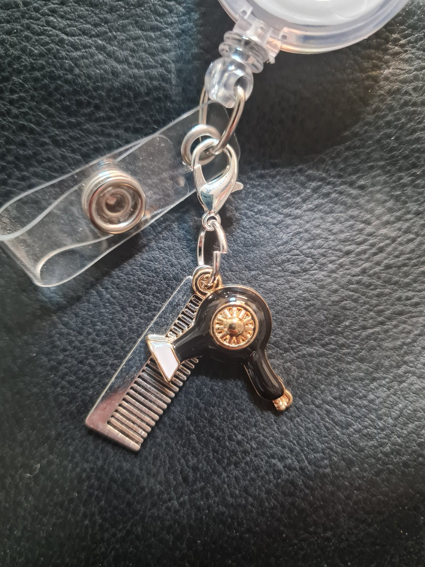 Hairdresser ~ ID Badge Reel Charm ~ Custom Made Charms ~ Badge Buddy ~ Badge Accessories ~ Beauty School ~ Beautician ~ Hair Stylist~Stylist