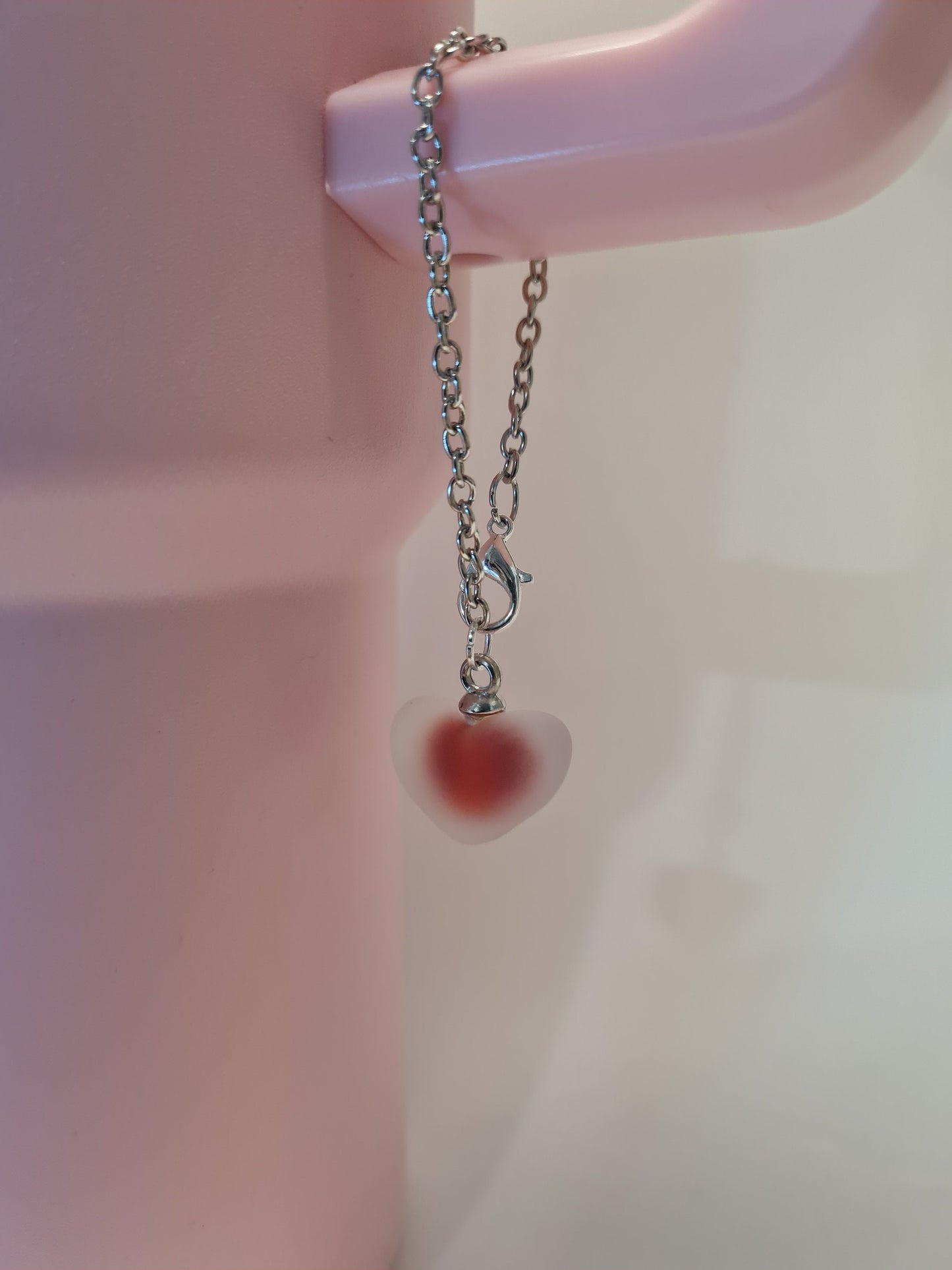 Puffy Heart Tumbler Charm ~ Stanley Cup Charm ~ Custom Made Charms ~ Cup Charm ~ Cup Handle Charm ~ Cup Accessory ~ Heart ~ Colorful Heart
