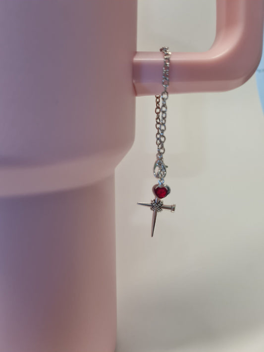 Nail Cross Tumbler Charm ~ Stanley Cup Charm ~  Charms ~ Cup Accessory ~ Cross Charm ~ 40 oz Cup Charm ~ Tumbler Charm ~ Christian Cup Charm