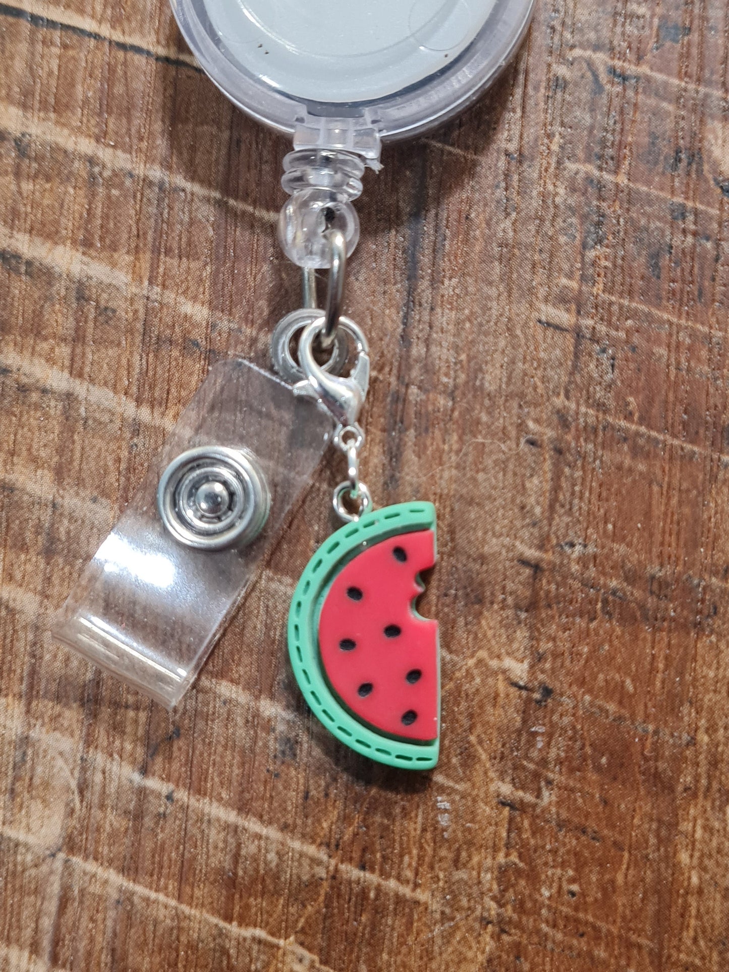 Watermelon ~ ID Badge Reel Charm ~ Custom Made Charms  ~ Badge Buddy ~ Badge Accessories ~ Fruit Charm ~ Badge Charm ~ Summer Fruit