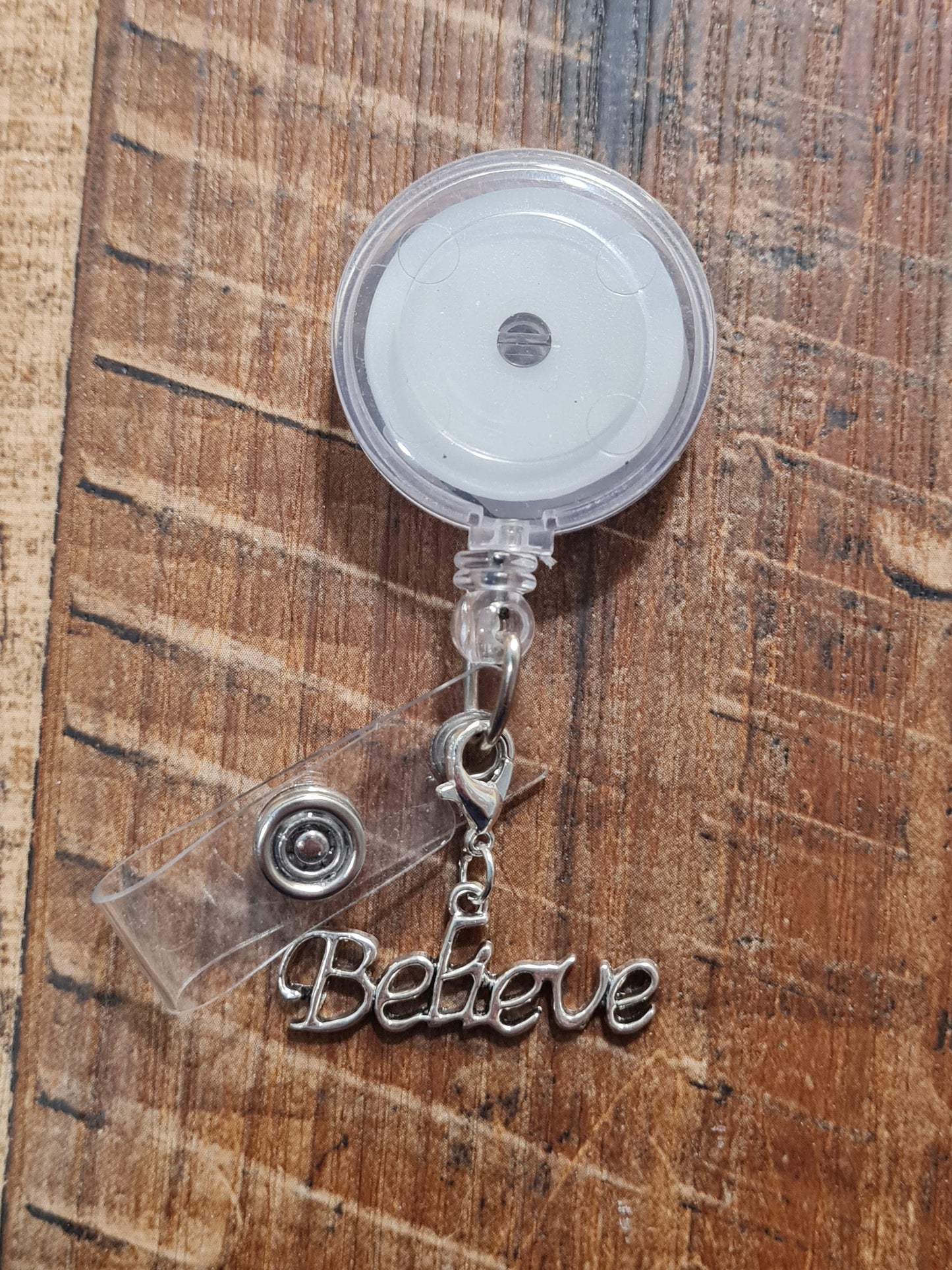 Believe Charm ~ ID Badge Reel Charm ~ Custom Made Charms ~ Badge Buddy ~ Badge Accessories ~ Believe