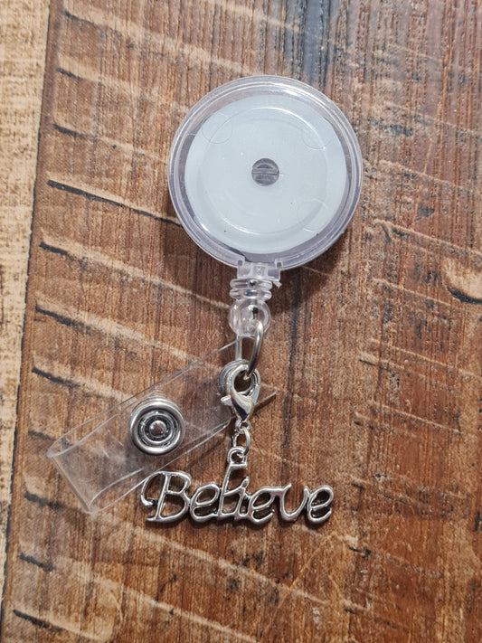 Believe Charm ~ ID Badge Reel Charm ~ Custom Made Charms ~ Badge Buddy ~ Badge Accessories ~ Believe