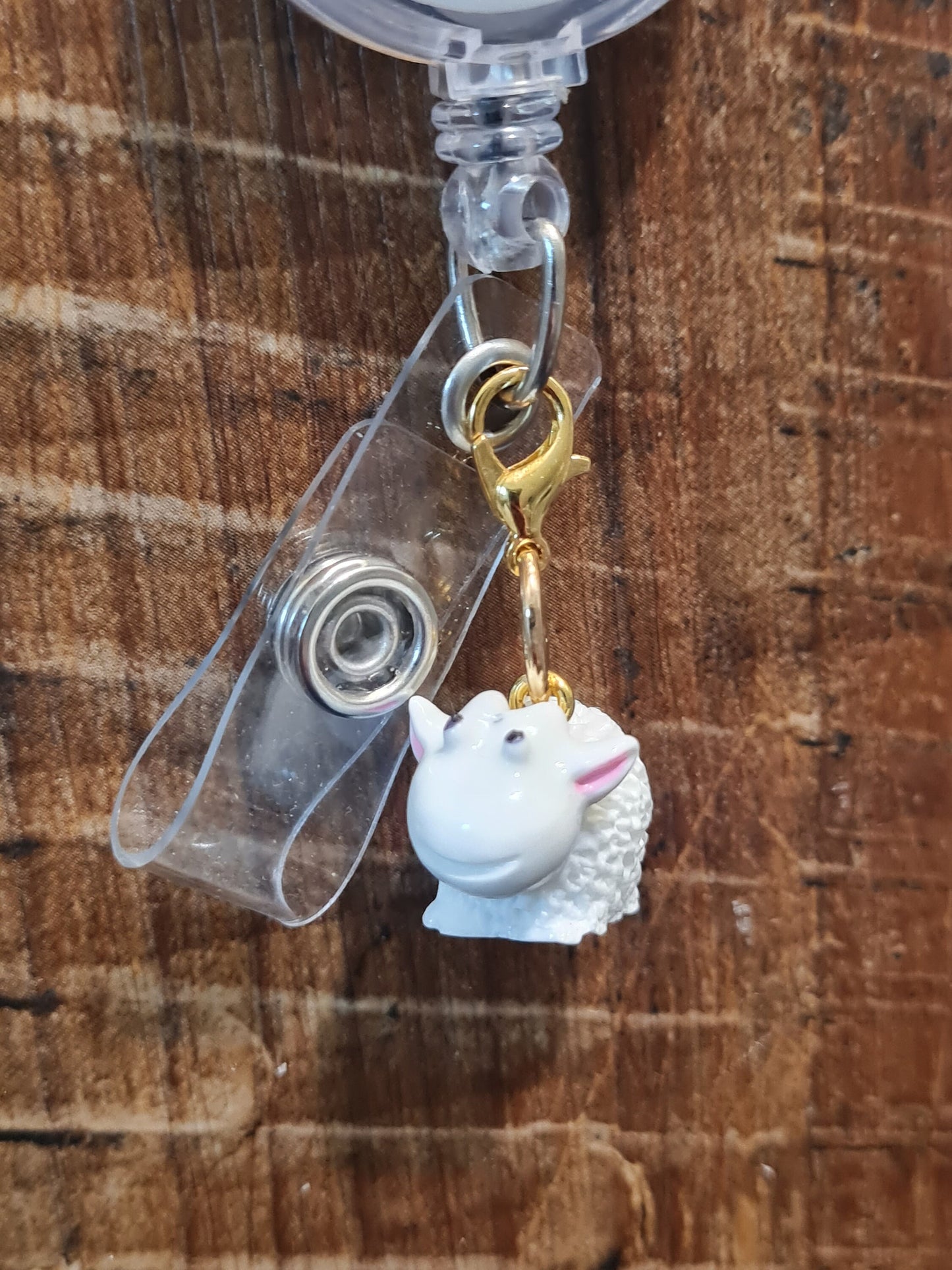 Sheep ~ ID Badge Reel Charm ~ Custom Made Charms ~ Badge Buddy ~ Badge Accessories ~ Luke 15 ~ Parable of the Lost Sheep