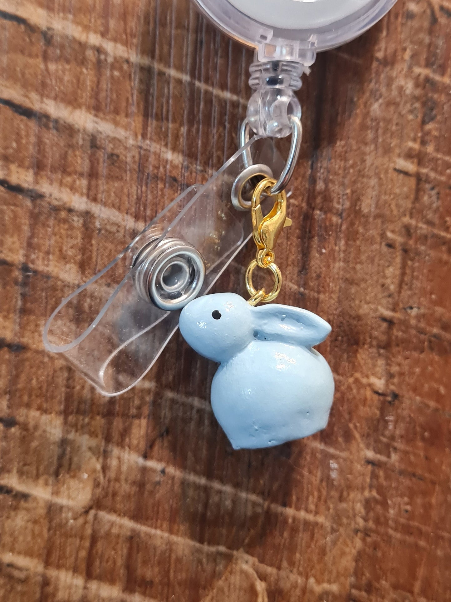 Easter Bunny ~ ID Badge Reel Charm ~ Custom Made Charms ~ Easter ~ Badge Buddy ~ Badge Accessories ~ Easter Charm ~ Badge Charm