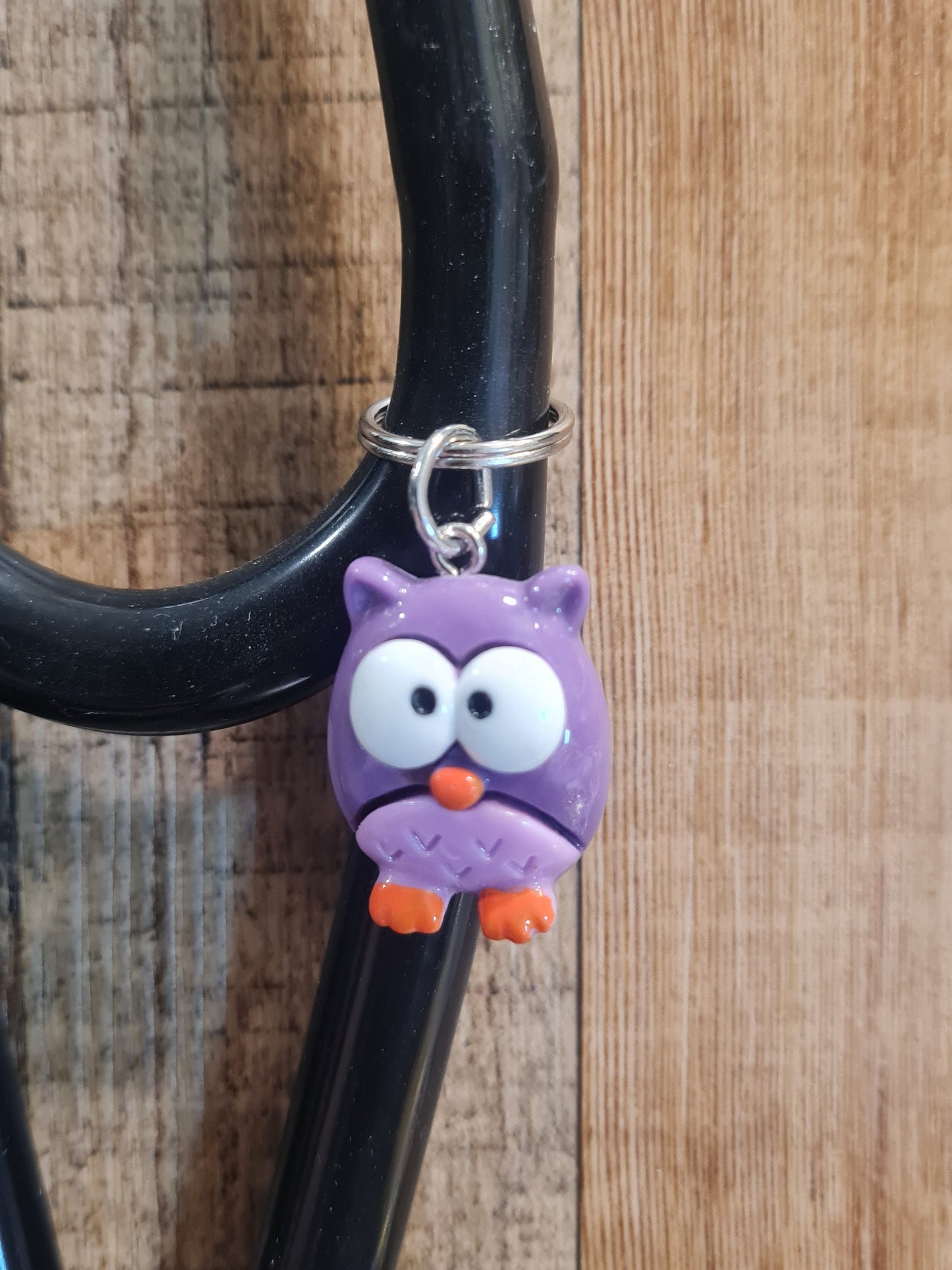 Owl ~ Stethoscope Charm ~ RN Charm ~ Medical Stethoscope Charm ~ Physician Charm ~ Stethoscope Tag ~ OT ~ PT ~ Cartoon Owl