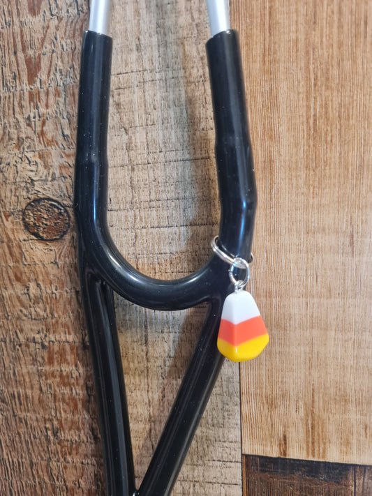 Candy Corn ~ Stethoscope Charm ~ RN Charm ~ Medical Stethoscope Charm ~ Physician Charm ~ Stethoscope Tag ~ OT ~ PT ~ Halloween