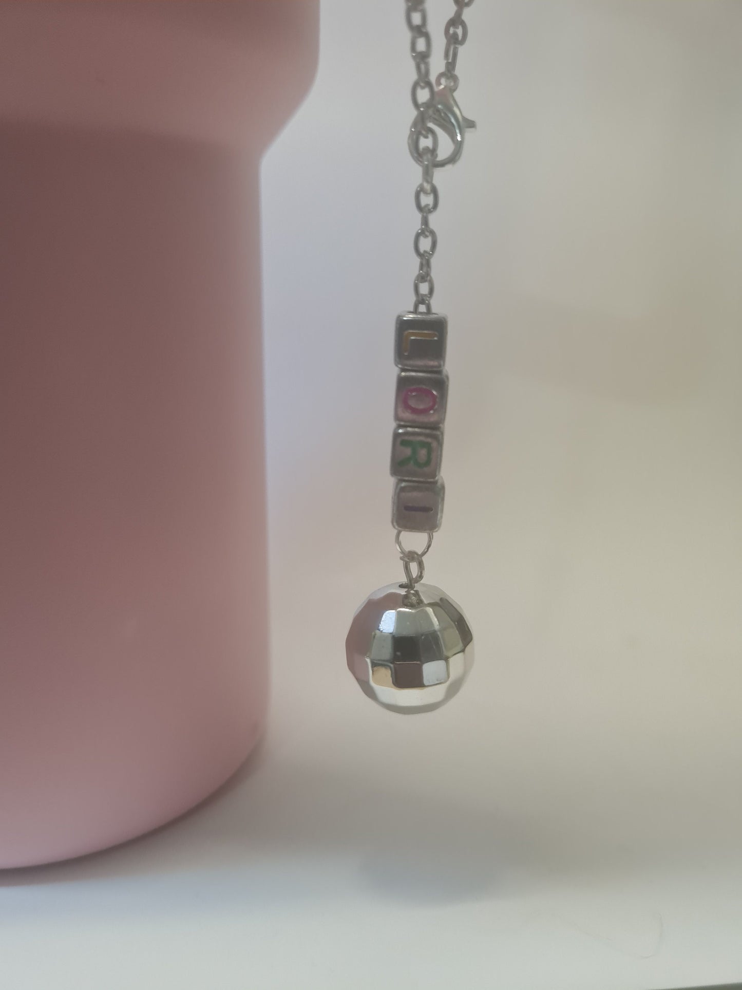 Disco Ball Personalized Tumbler Charm ~ Stanley Cup Charm ~ Custom Made Charms ~ Handle Charm ~ Cup Accessory