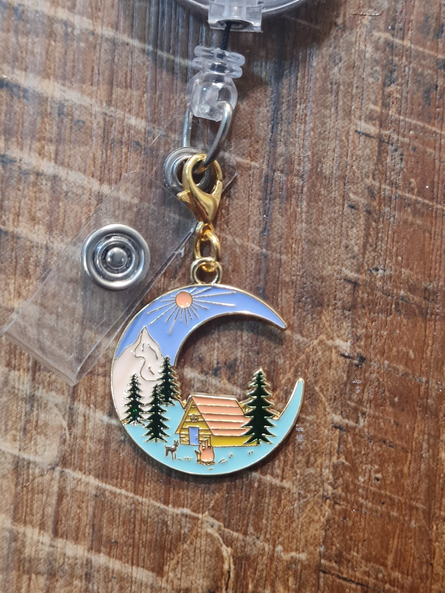 Camping ~ ID Badge Reel Charm ~ Custom Made Charms ~ Badge Buddy ~ Badge Accessories ~ Badge Charm ~ Great Outdoors ~ Cabin Life ~ Nature