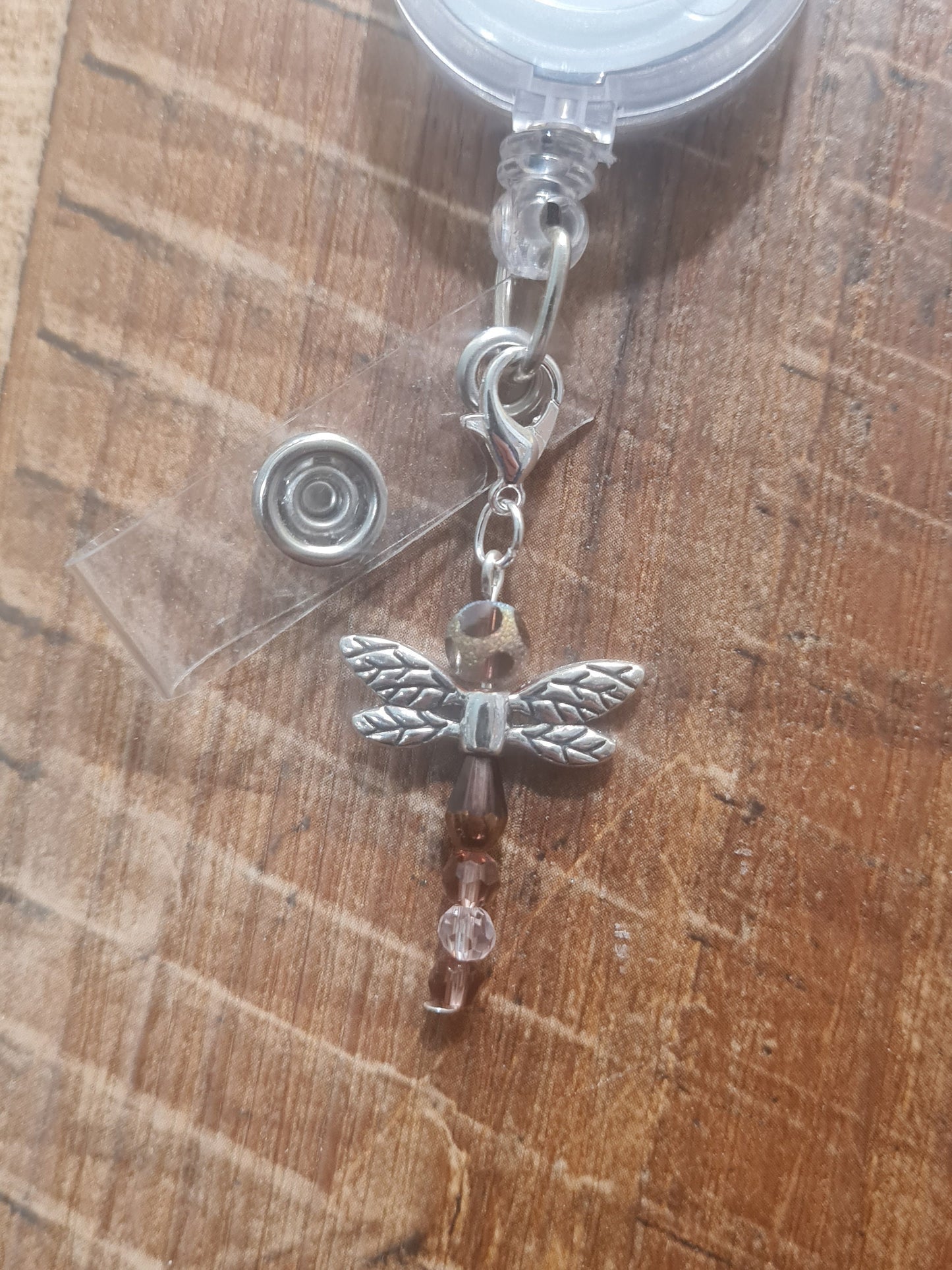Beaded Dragonfly ~ ID Badge Reel Charm ~ Custom Made Charms  ~ Badge Buddy ~ Badge Accessories ~ Dragon Fly ~ Badge Charm