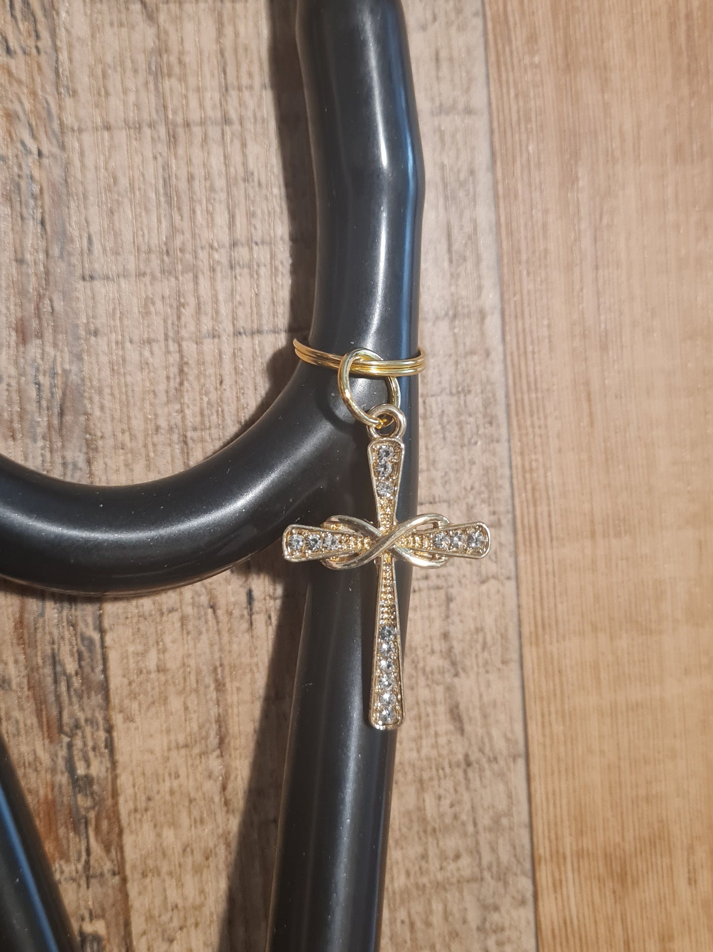 Sparkling Cross ~ Stethoscope Charm ~  RN Charm ~ Medical Stethoscope Charm ~ Christian Charm ~ Physician Charm ~ Stethoscope Tag ~ OT ~ RT