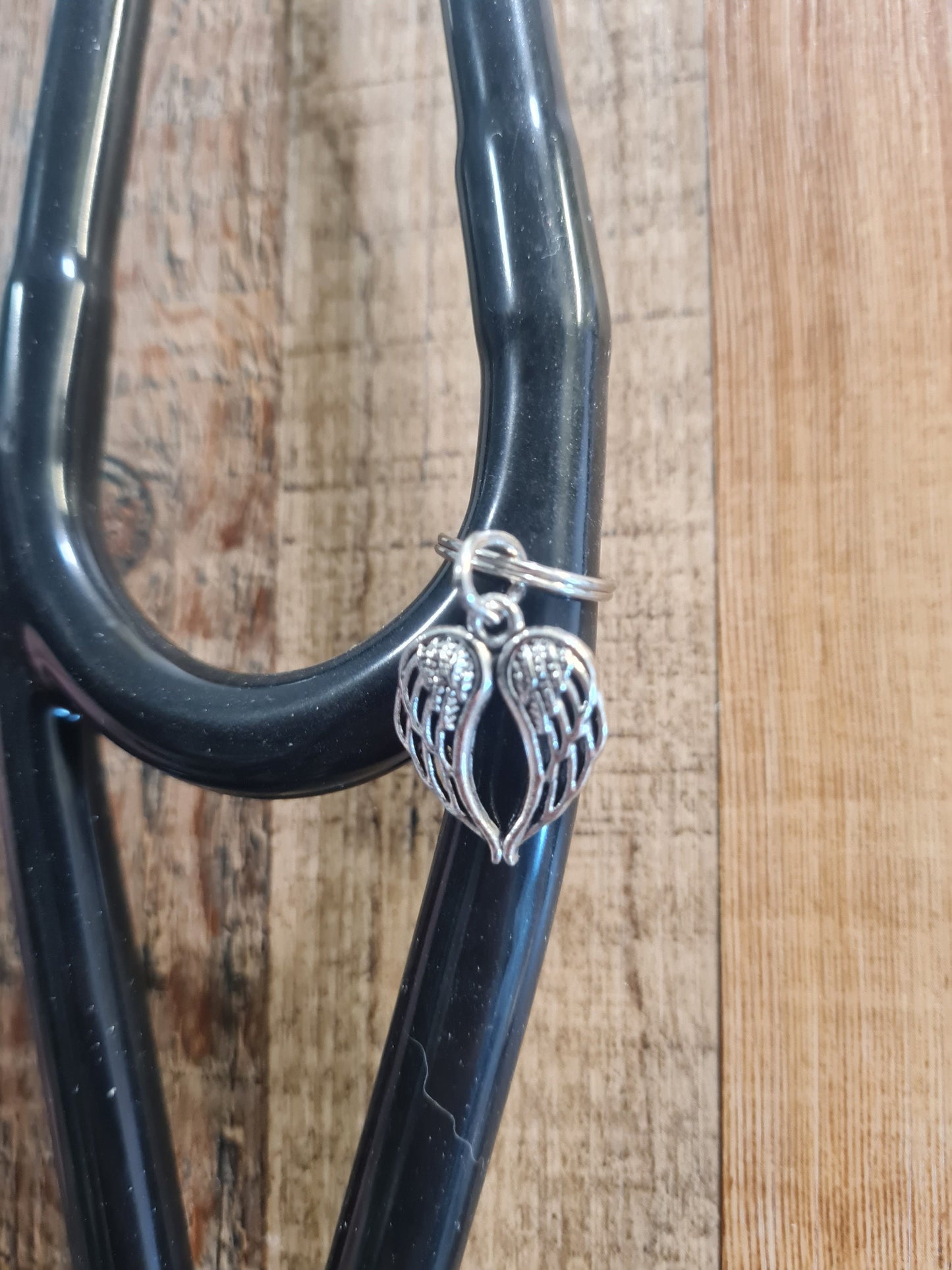 Angel Wings ~ Stethoscope Charm ~  RN Charm ~ Medical Stethoscope Charm ~ Guardian Angel~ Physician Charm ~ Stethoscope Tag ~ OT ~ RT