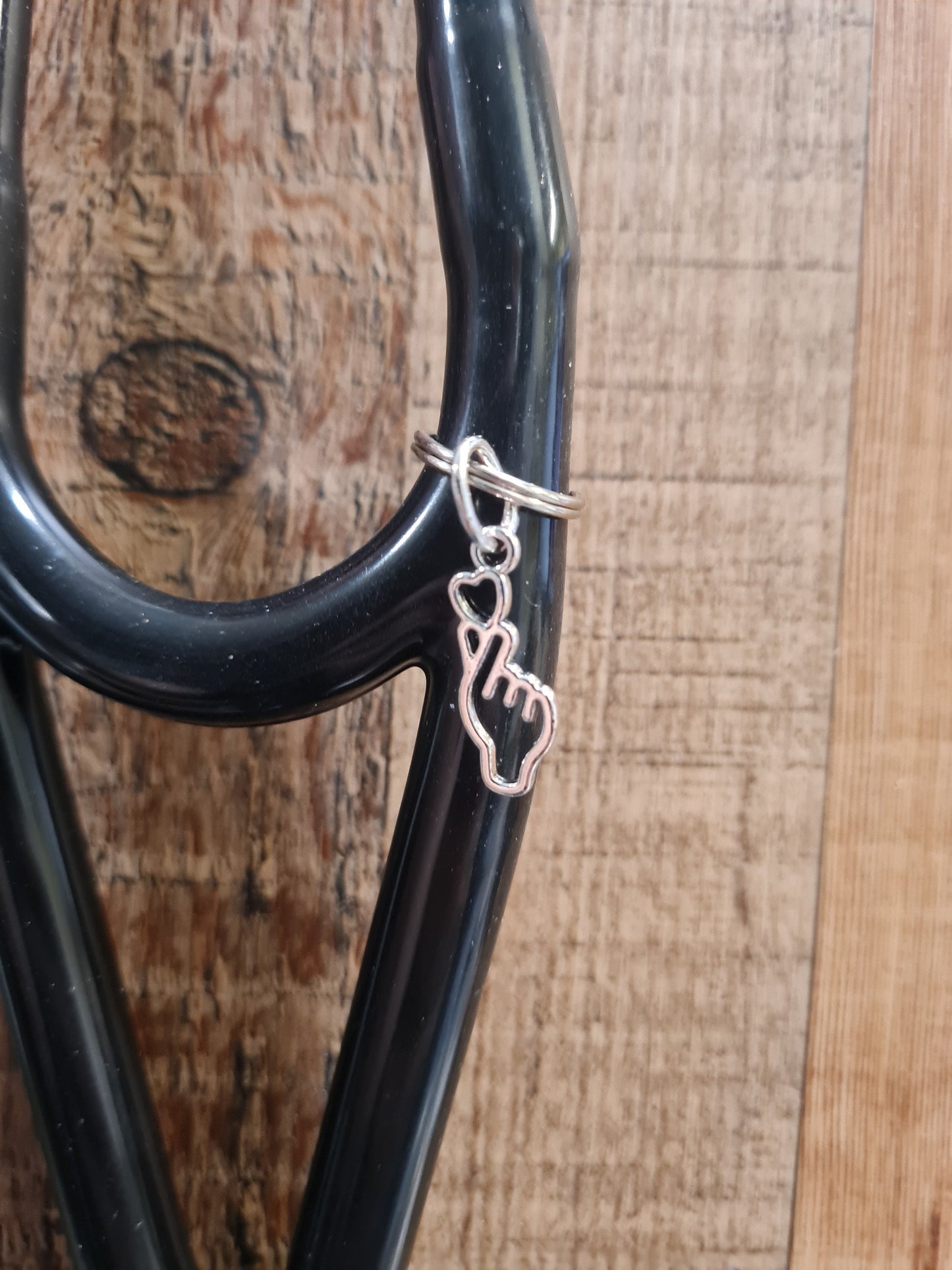 Finger Heart ~ Stethoscope Charm ~ RN Charm ~ Medical Stethoscope Charm ~ Physician Charm ~ Stethoscope Tag ~ OT ~ PT ~ Korean Finger Heart