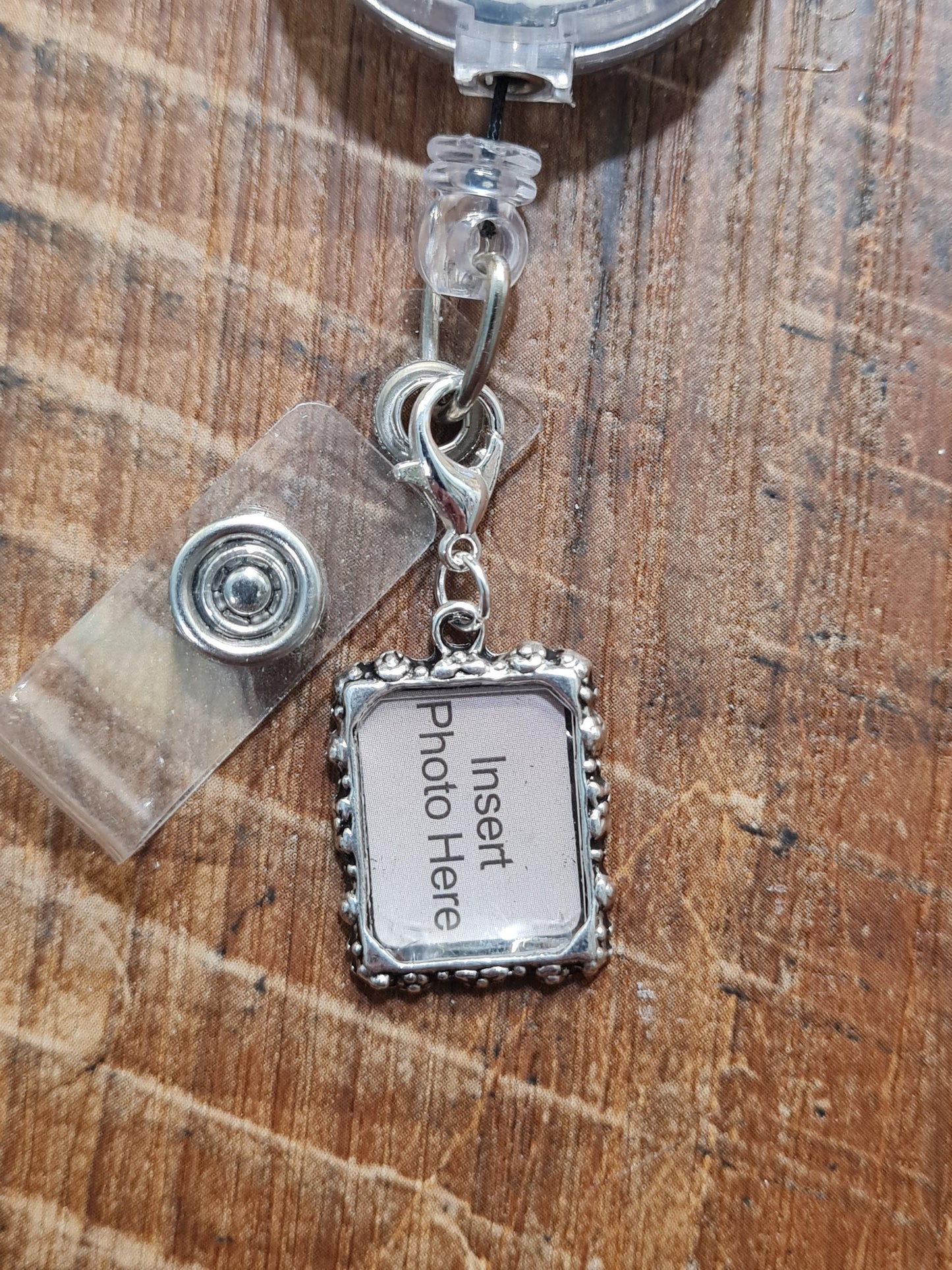 Photo Frame Charm ~ ID Badge Reel Charm ~ Custom Made Charms ~ Badge Buddy ~ Badge Accessories ~ Insert Your Photo Charm