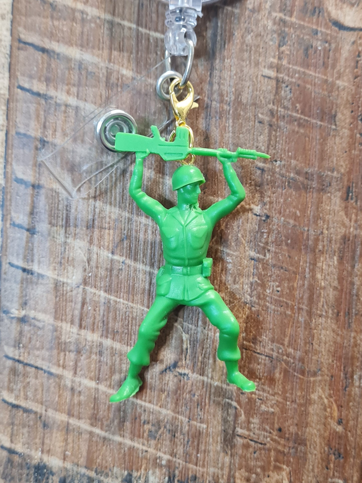 Soldier ~ ID Badge Reel Charm ~ Custom Made Charms ~ Badge Buddy ~ Badge Accessories ~ Army Mom ~ PTSD Awareness ~ Military ~ Marine Mom