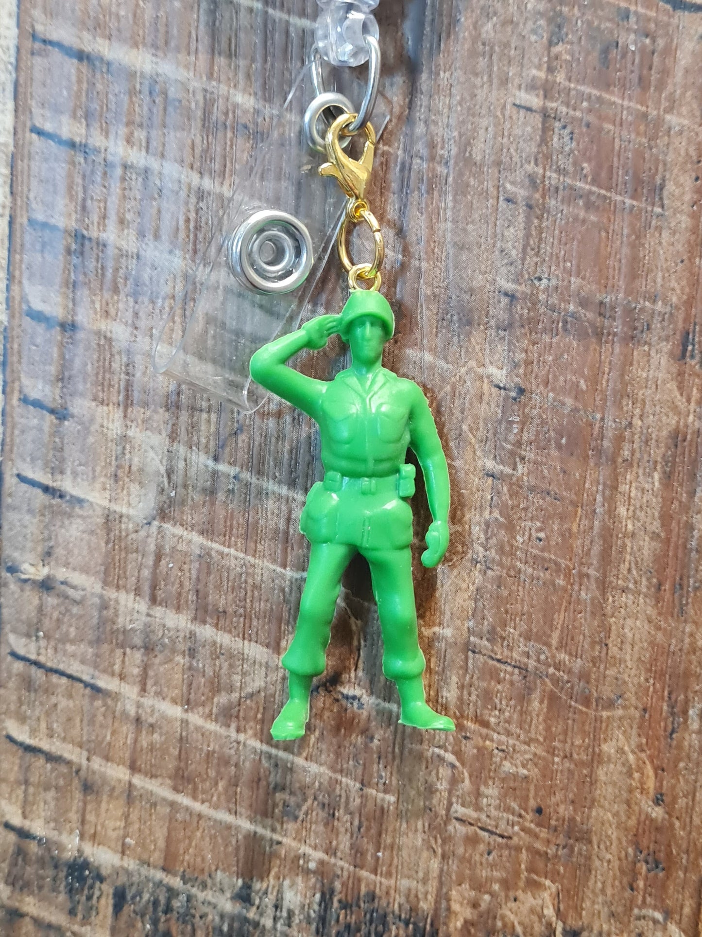 Soldier ~ ID Badge Reel Charm ~ Custom Made Charms ~ Badge Buddy ~ Badge Accessories ~ Army Mom ~ PTSD Awareness ~ Military ~ Marine Mom