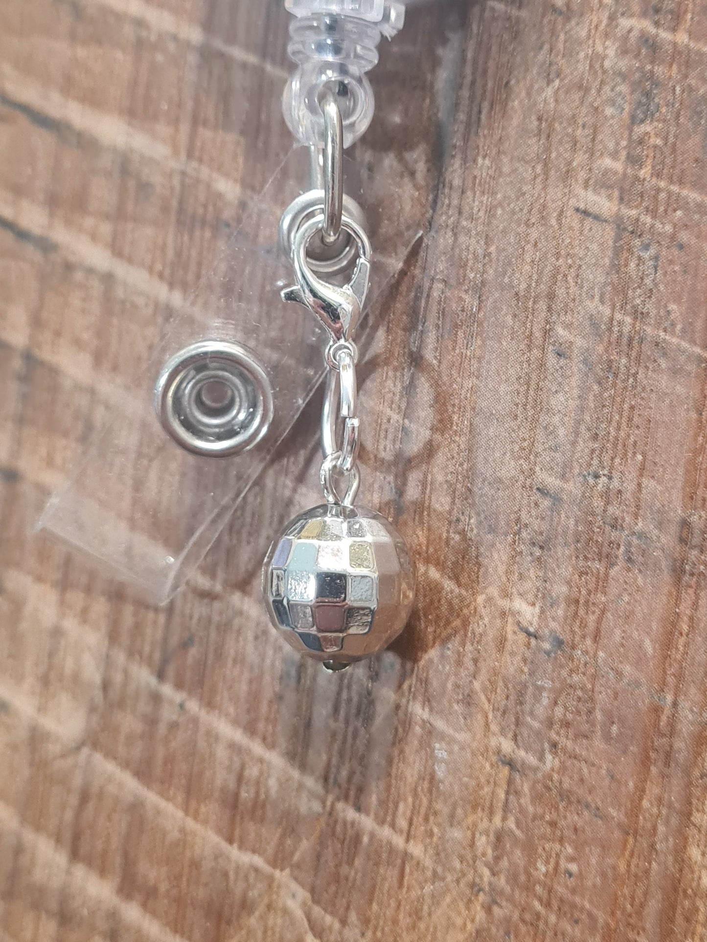 Disco Ball ~ ID Badge Reel Charm ~ Custom Made Charms ~ Badge Buddy ~ Badge Accessories ~ Dancing Queen ~ Badge Charm