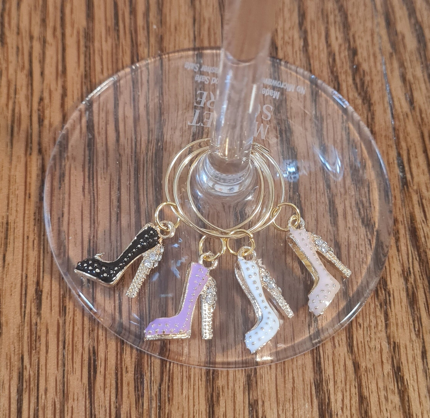 Set of 4 Wine Glass Charms ~ High Heels ~ Stilettos ~ Cocktail Charms ~ Housewarming Gift ~ Bachelorette Party ~ Wedding ~ Wine Charm