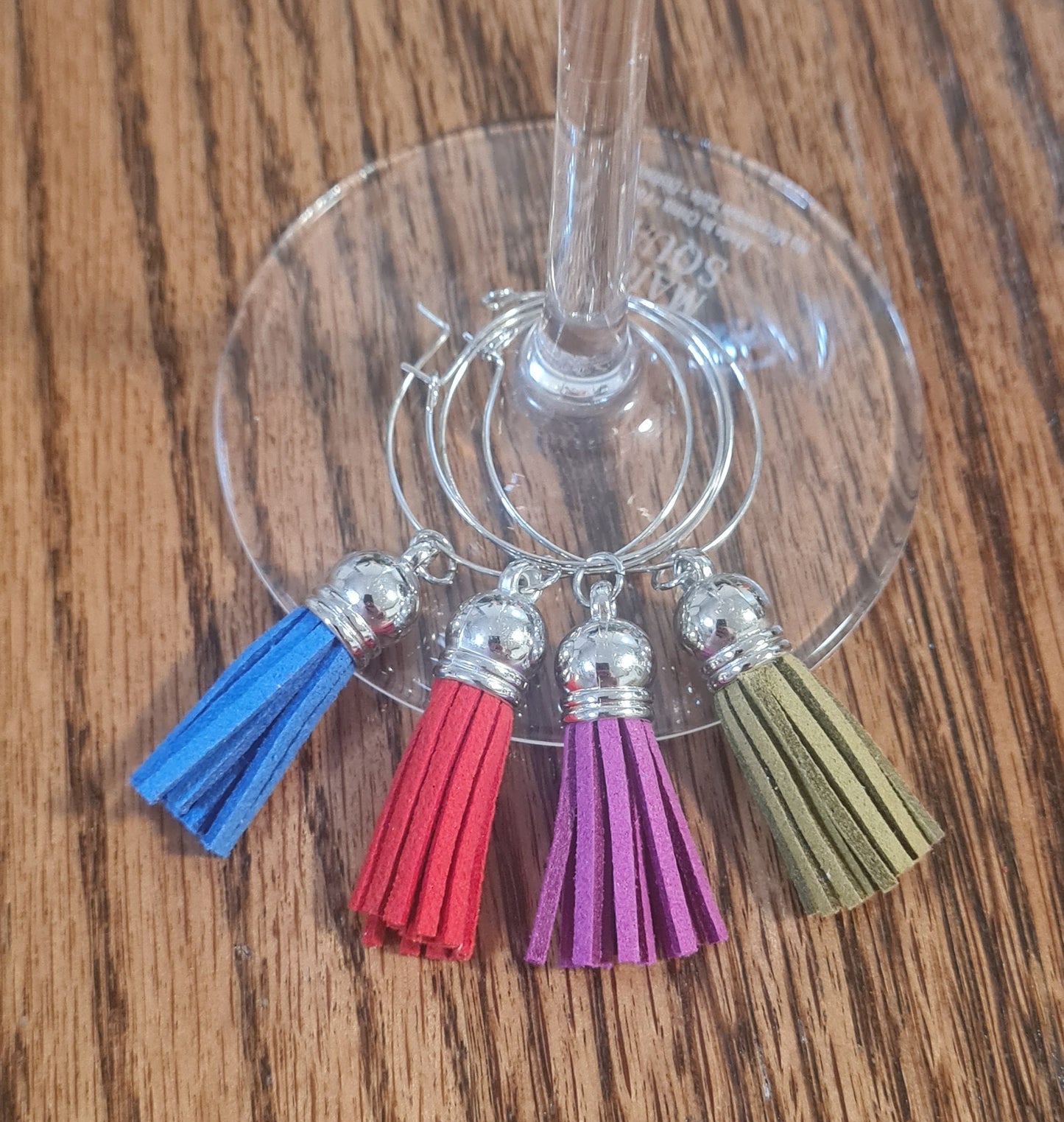 Set of 4 Wine Glass Charms ~ Tassels ~ Tassel ~ Cocktail Charms ~ Housewarming Gift ~ Wedding Gift ~ Wine Charm ~ Bachelorette Party