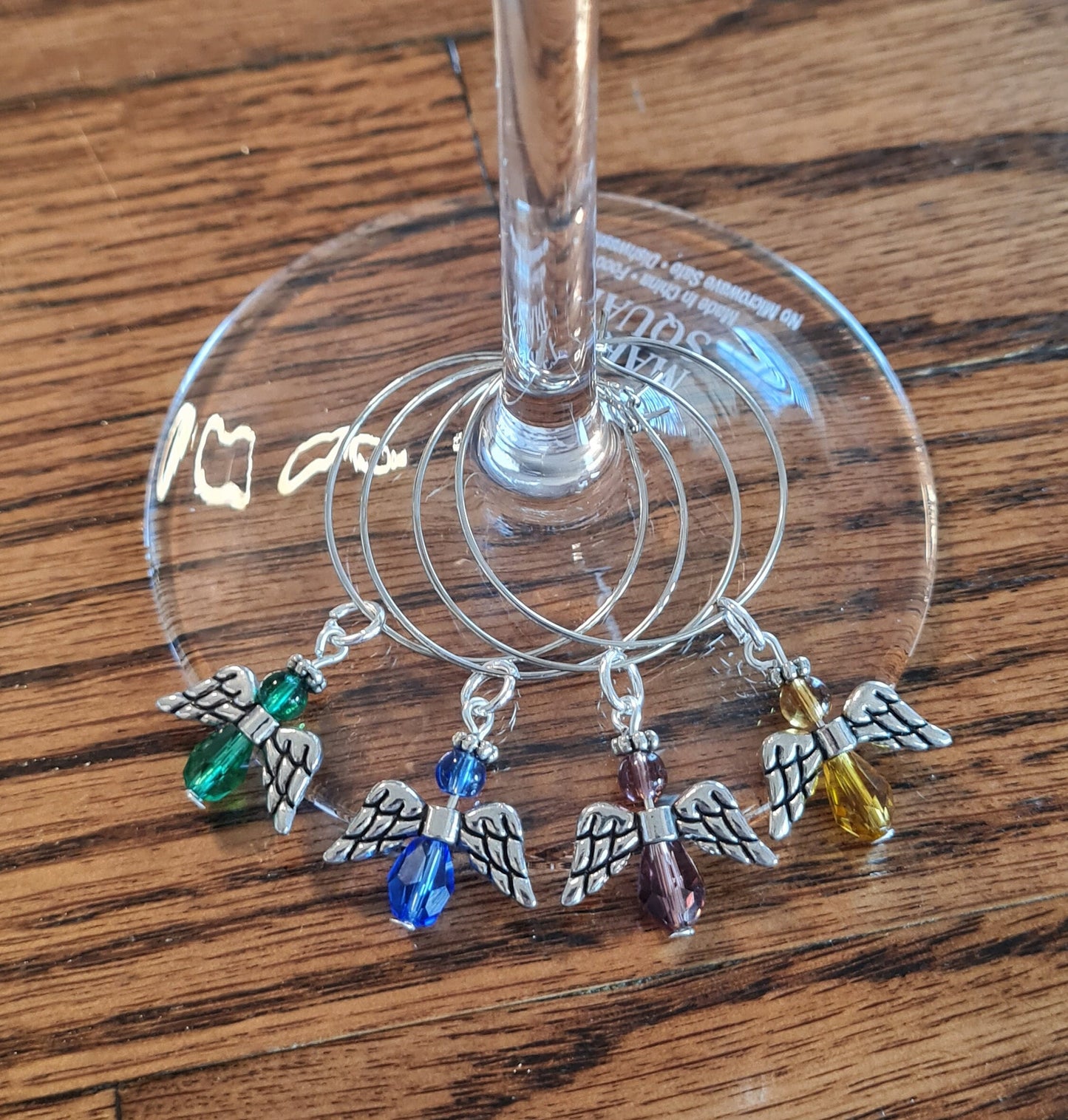 Set of 4 Wine Glass Charms ~ Angels ~ Angel ~ Cocktail Charms ~ Housewarming Gift ~ Wedding Gift ~ Wine Charm