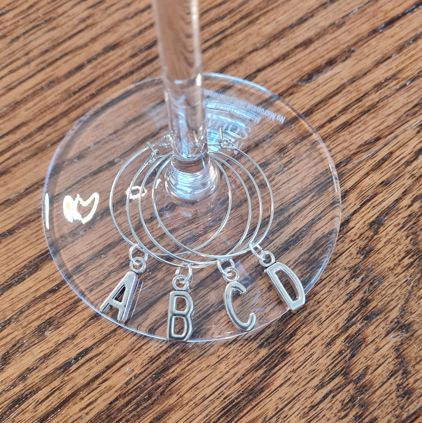 Set of 4 Wine Glass Charms ~ Initial ~ Personalized ~ Cocktail Charms ~ Housewarming Gift ~ Wedding Gift ~ Wine Charm