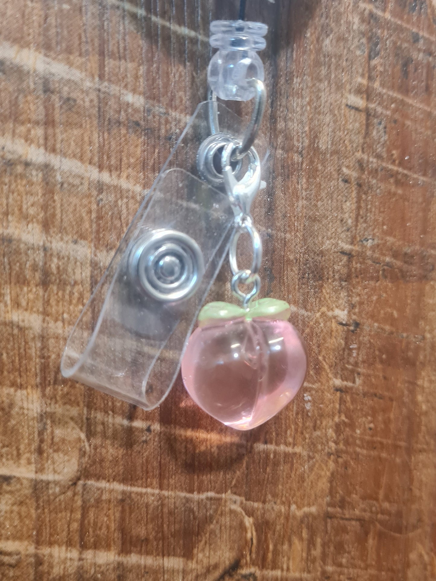 Peach ~ ID Badge Reel Charm ~ Custom Made Charms ~ Badge Buddy ~ Badge Accessories ~ Georgia Peach ~ Peaches