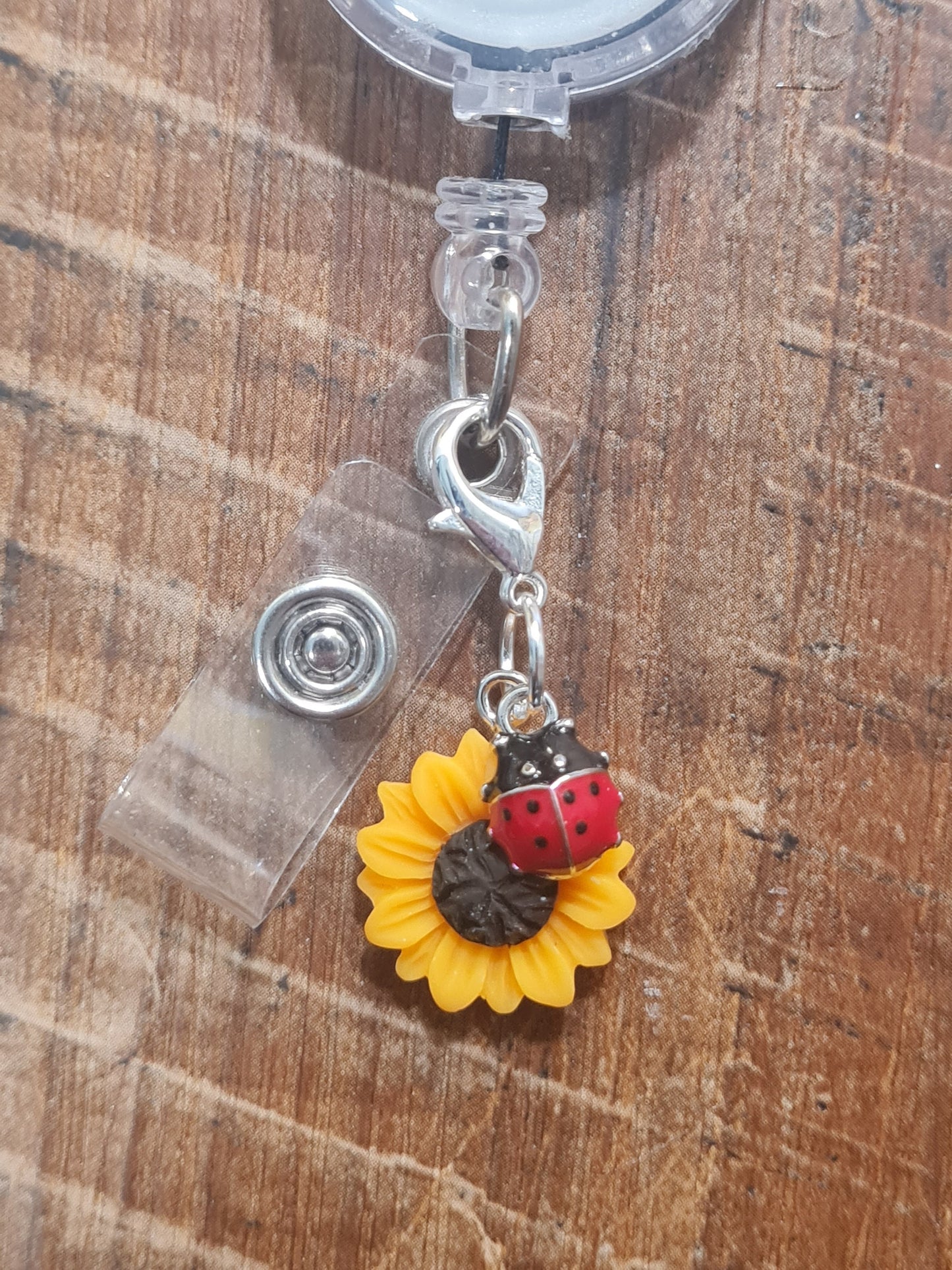 Daisy Charm ~ ID Badge Reel Charm ~ Custom Made Charms ~ Badge Buddy ~ Badge Accessories ~ Sunflower Charm ~ Ladybug ~ Honey Bee Charm