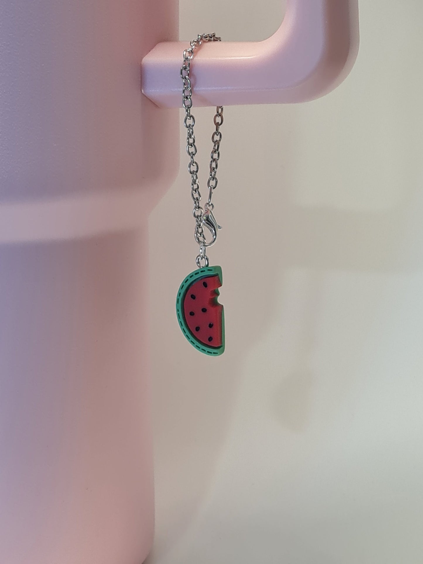 Watermelon Tumbler Charm ~ Stanley Cup Charm  ~ 40 oz Cup Charm ~ Handle Charm ~ Cup Handle Charm ~ Cup Accessory ~ Fruit Charm