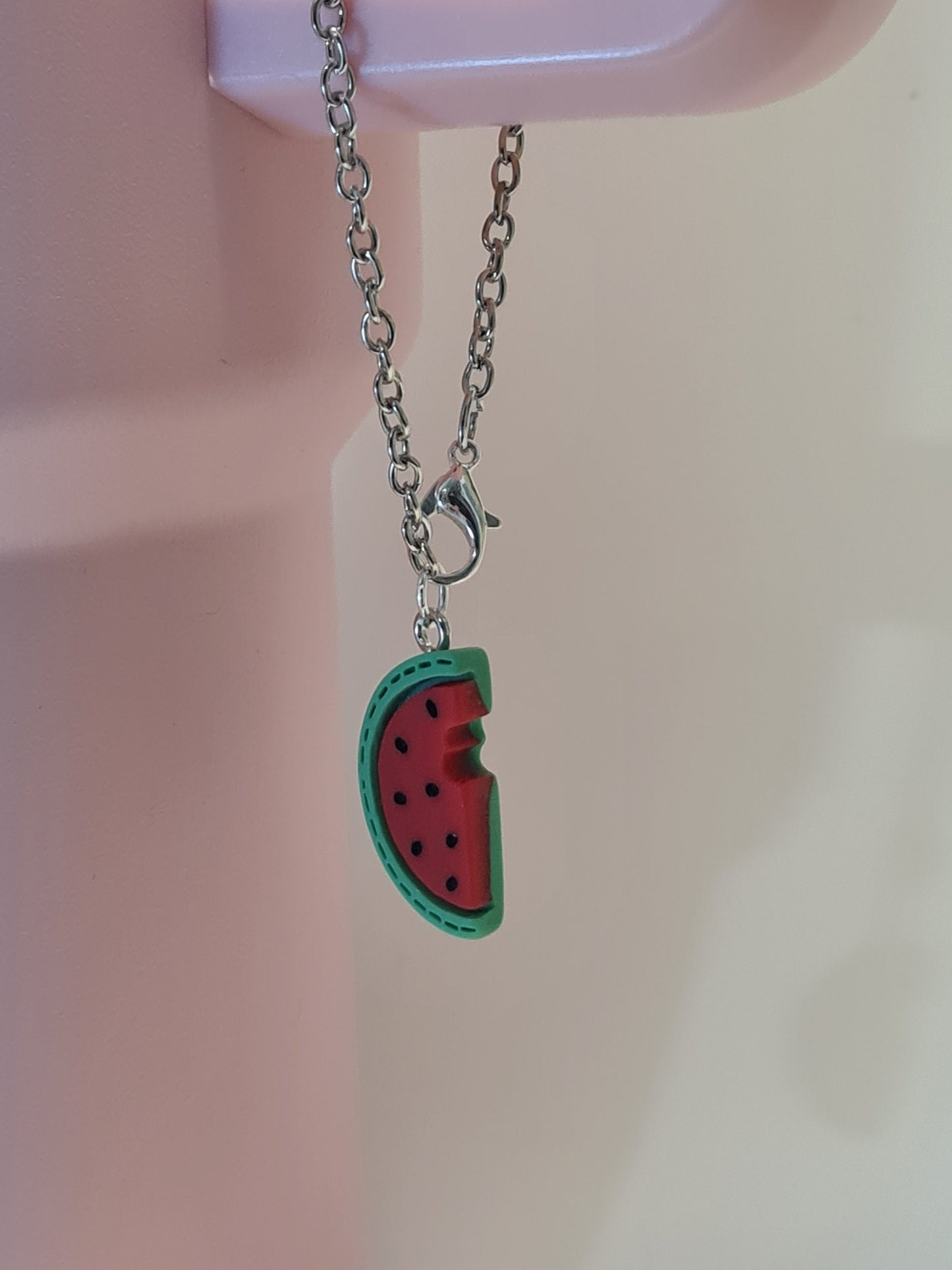 Watermelon Tumbler Charm ~ Stanley Cup Charm  ~ 40 oz Cup Charm ~ Handle Charm ~ Cup Handle Charm ~ Cup Accessory ~ Fruit Charm
