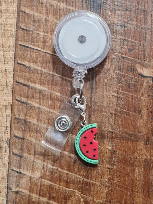 Watermelon ~ ID Badge Reel Charm ~ Custom Made Charms  ~ Badge Buddy ~ Badge Accessories ~ Fruit Charm ~ Badge Charm ~ Summer Fruit