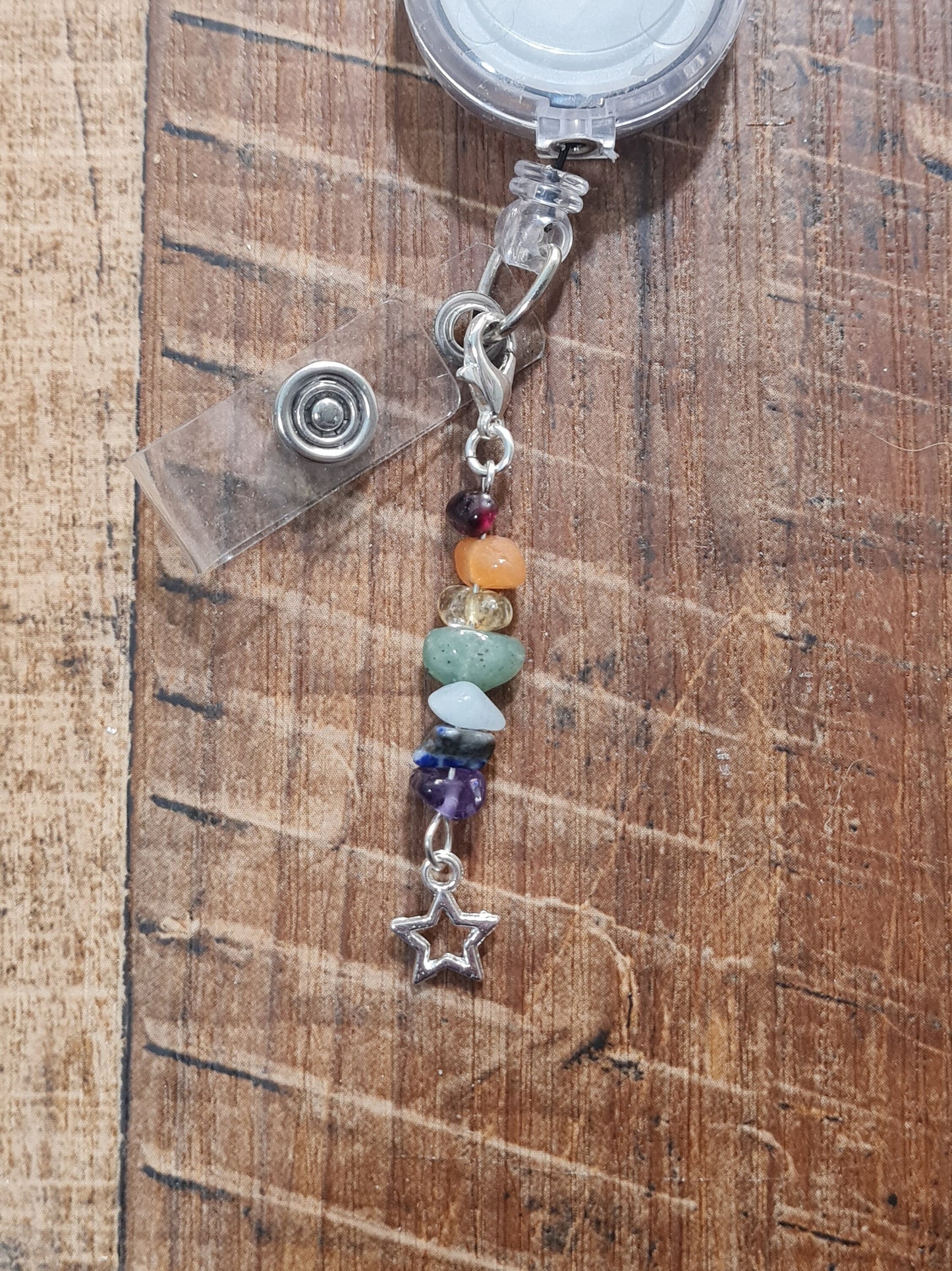 Chakra ~ ID Badge Reel Charm ~ Custom Made Charms ~ Badge Buddy ~ Badge Accessories ~ Natural Stone