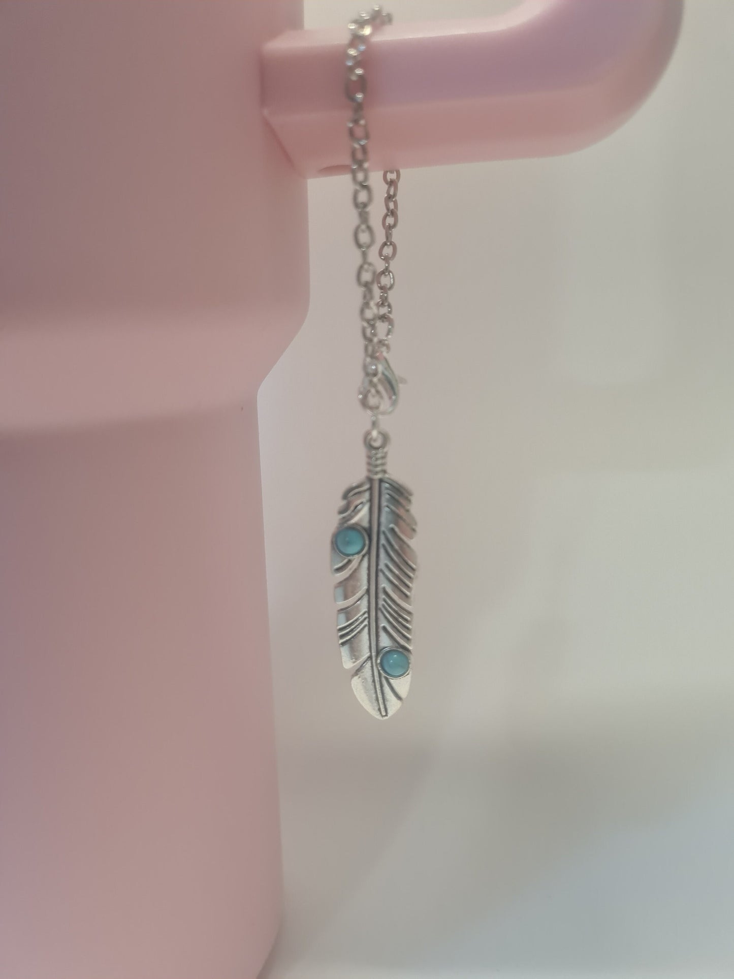 Indian Feather Tumbler Charm ~ Stanley Cup Charm ~ Custom Made Charms ~ Cup Charm ~ Cup Handle Charm ~ Native American Charm ~ Feather Charm