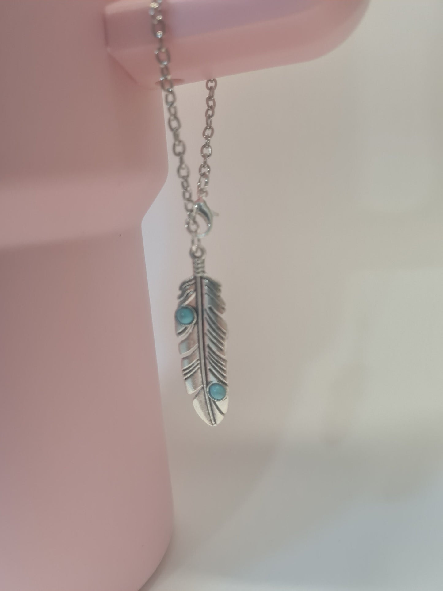 Indian Feather Tumbler Charm ~ Stanley Cup Charm ~ Custom Made Charms ~ Cup Charm ~ Cup Handle Charm ~ Native American Charm ~ Feather Charm