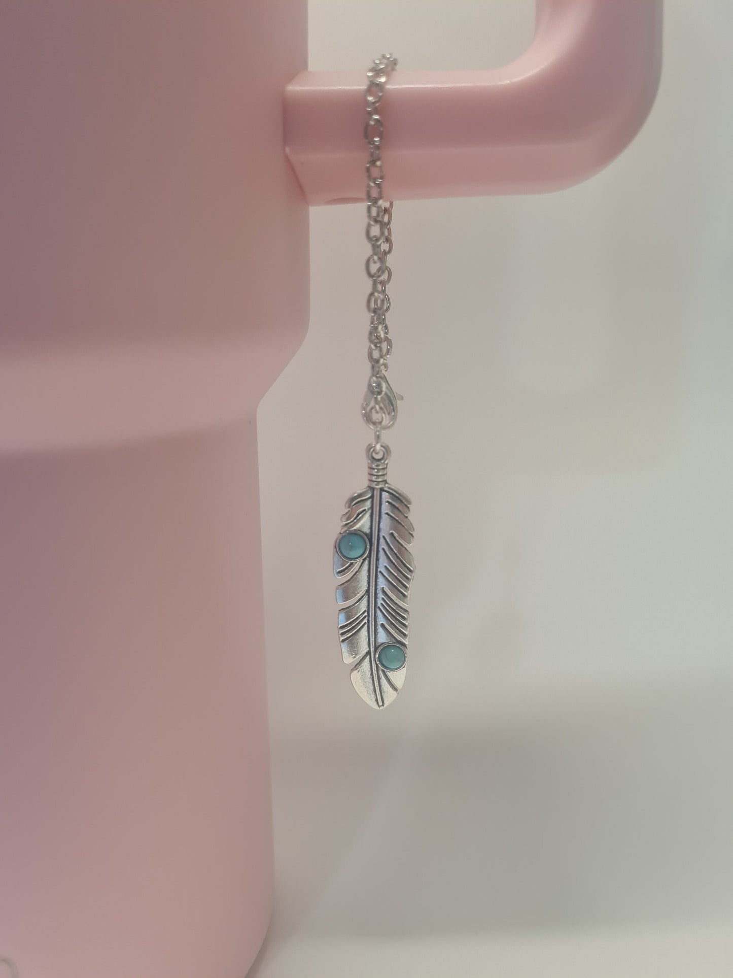Indian Feather Tumbler Charm ~ Stanley Cup Charm ~ Custom Made Charms ~ Cup Charm ~ Cup Handle Charm ~ Native American Charm ~ Feather Charm
