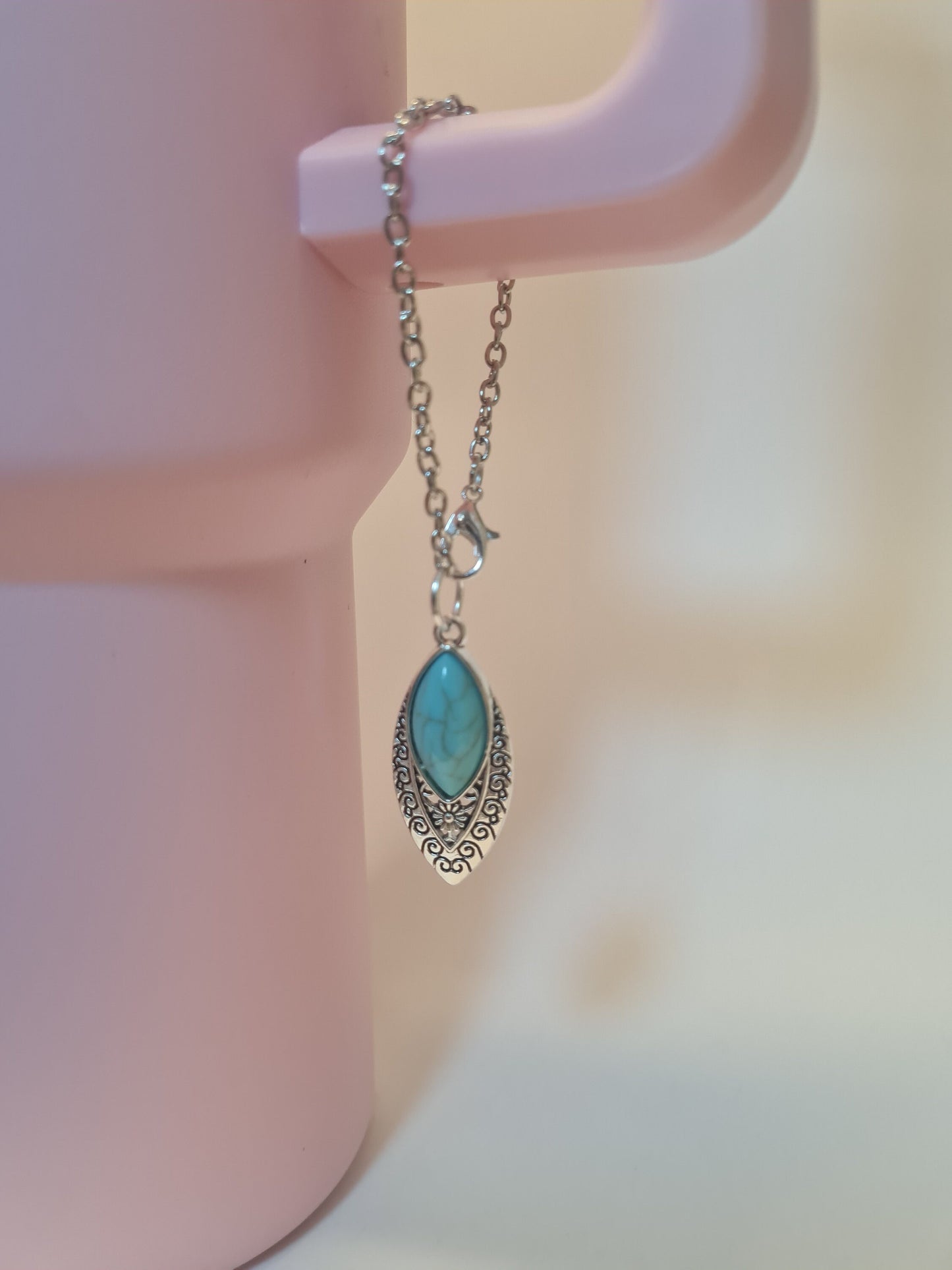 Tribal Tumbler Charm ~ Stanley Cup Charm ~ Custom Made Charms ~ Cup Charm ~ Cup Handle Charm ~ Native American Charm ~ Turquoise Charm