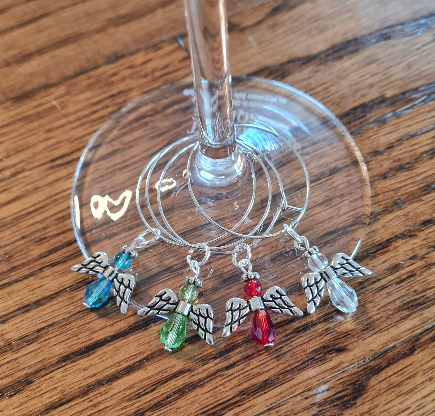 Set of 4 Wine Glass Charms ~ Angels ~ Angel ~ Cocktail Charms ~ Housewarming Gift ~ Wedding Gift ~ Wine Charm
