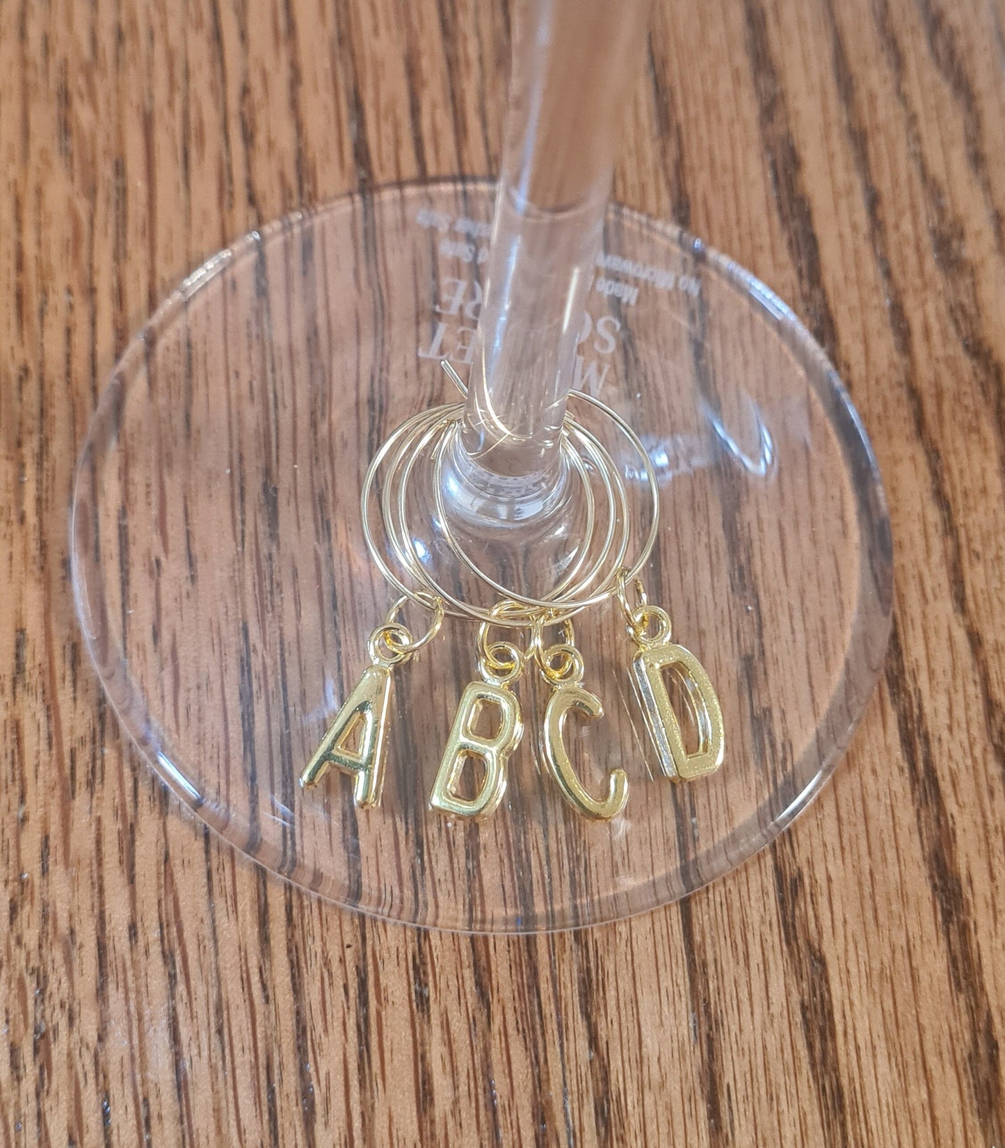 Set of 4 Wine Glass Charms ~ Initial ~ Personalized ~ Cocktail Charms ~ Housewarming Gift ~ Wedding Gift ~ Wine Charm