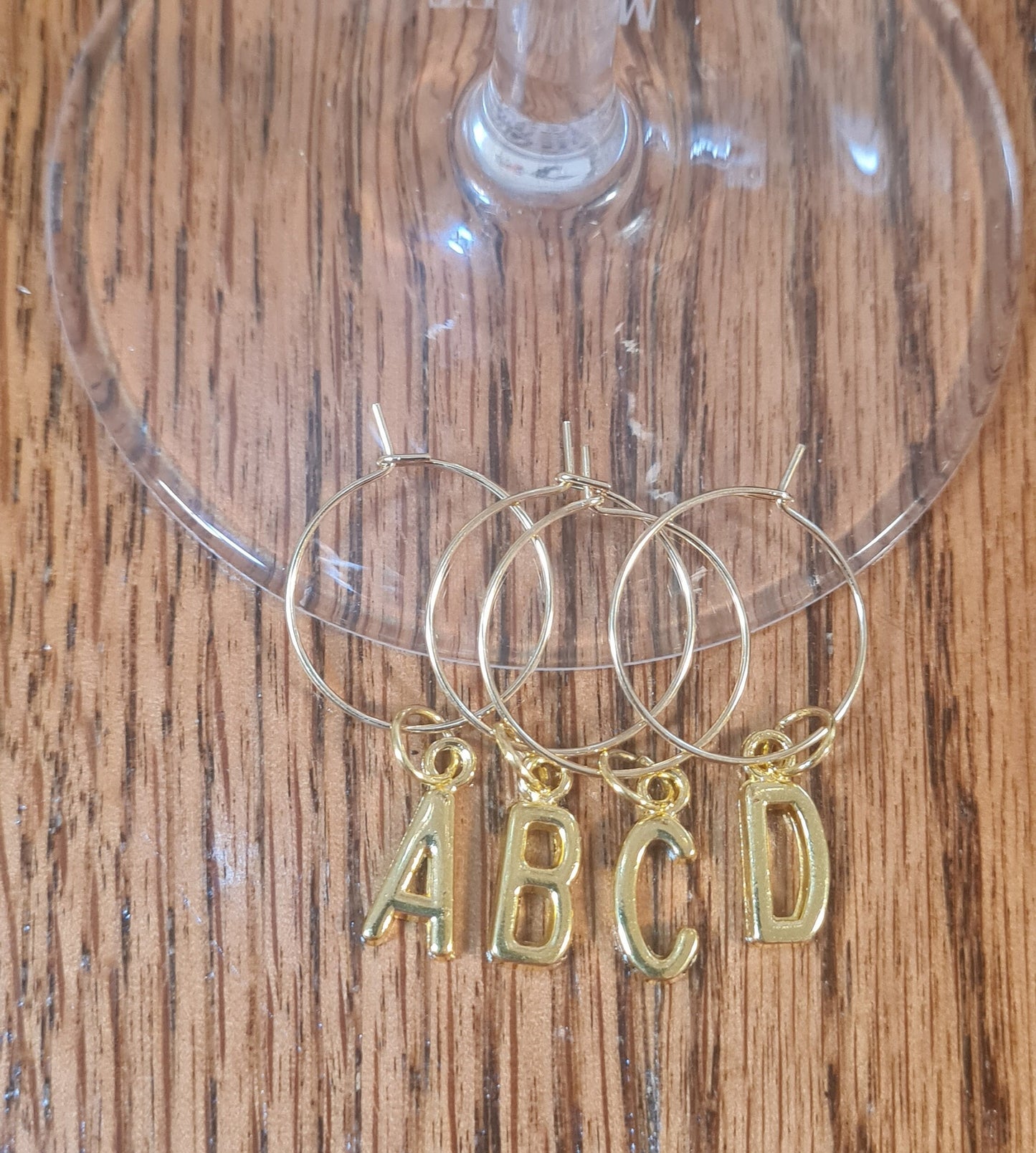 Set of 4 Wine Glass Charms ~ Initial ~ Personalized ~ Cocktail Charms ~ Housewarming Gift ~ Wedding Gift ~ Wine Charm
