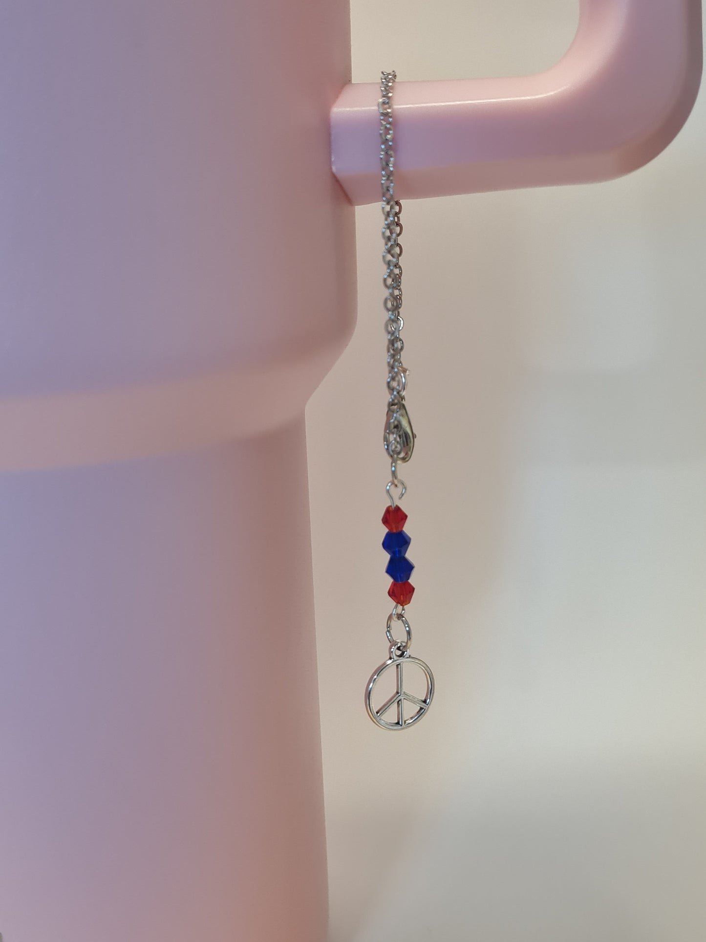 Peace Tumbler Charm ~ Stanley Cup Charm ~ Custom Made Charms ~ Handle Charm ~ Cup Accessory ~ Cup Charm ~ Rearview Mirror Ornament