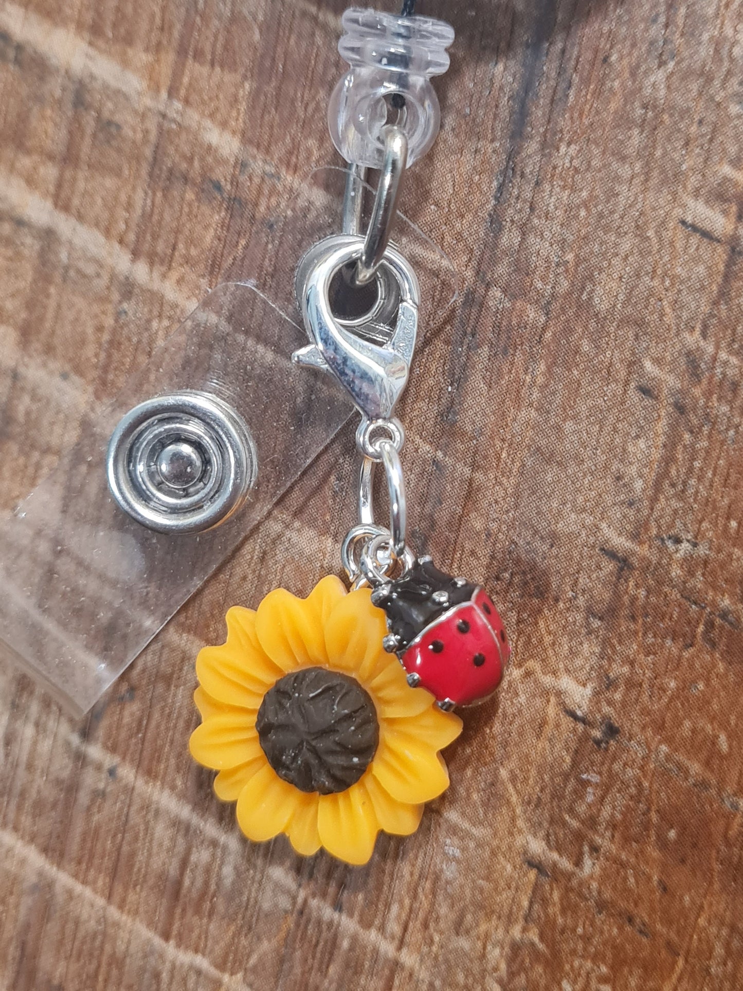 Daisy Charm ~ ID Badge Reel Charm ~ Custom Made Charms ~ Badge Buddy ~ Badge Accessories ~ Sunflower Charm ~ Ladybug ~ Honey Bee Charm