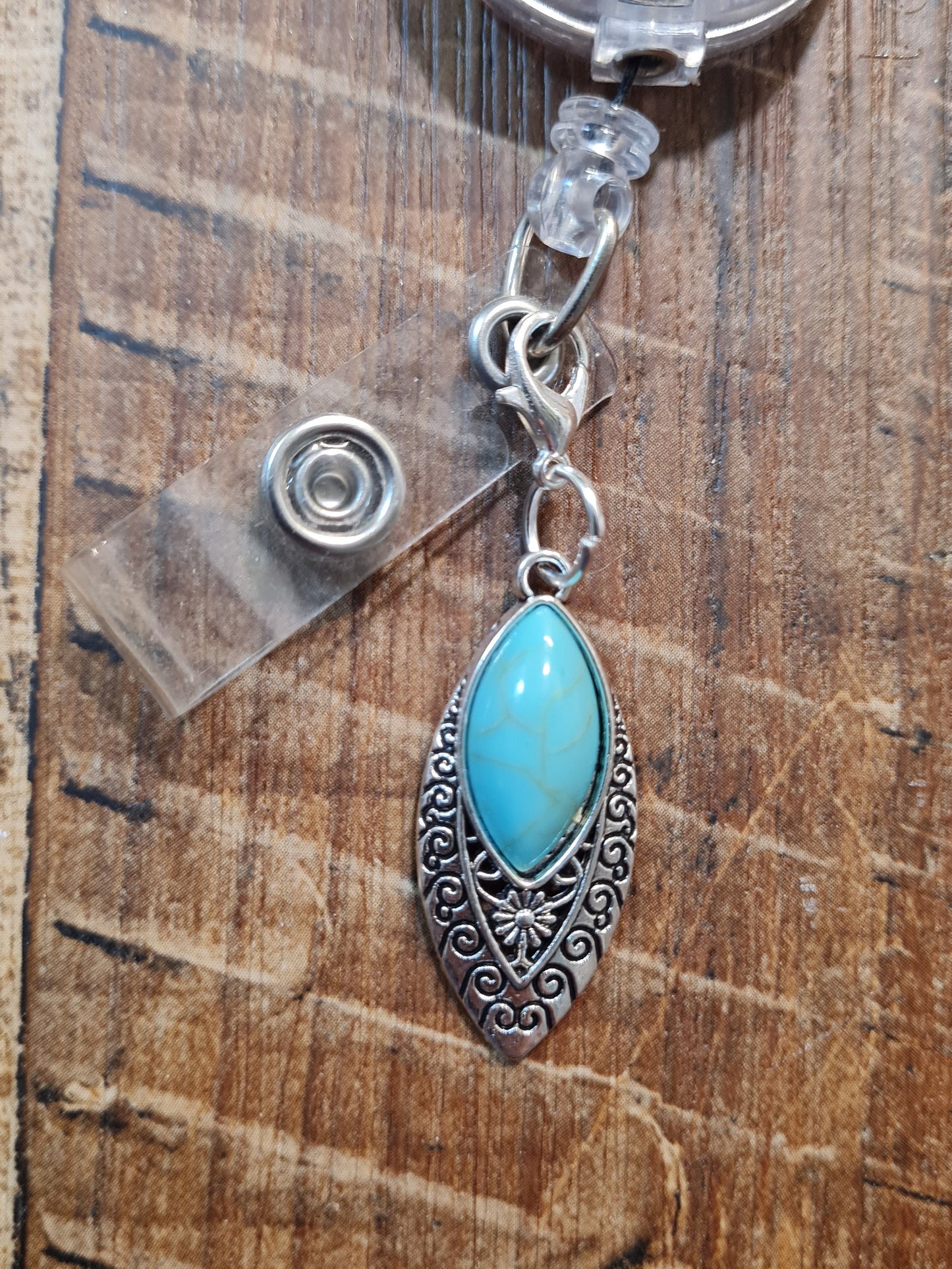 Tribal Themed ~ ID Badge Reel Charm ~ Custom Made Charms ~ Badge Buddy ~ Badge Accessories ~ Native American ~ Turquoise Charm