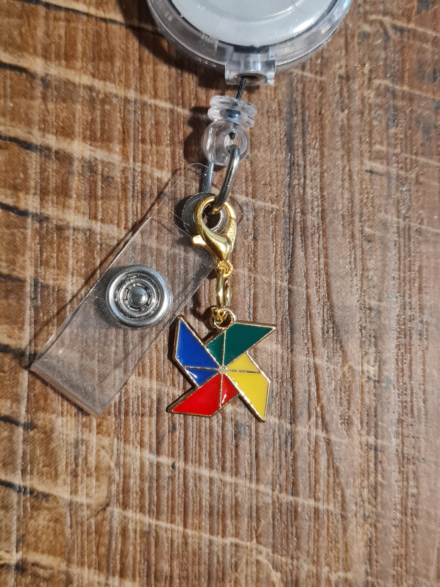 Pinwheel ~ ID Badge Reel Charm ~ Custom Made Charms ~ Badge Buddy ~ Badge Accessories