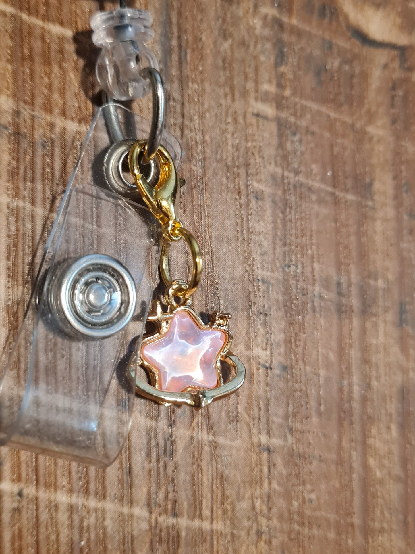 Shooting star ~ ID Badge Reel Charm ~ Custom Made Charms ~ Badge Buddy ~ Badge Accessories ~ Jeweled Star ~ Badge Charm ~ ID Badge Charm